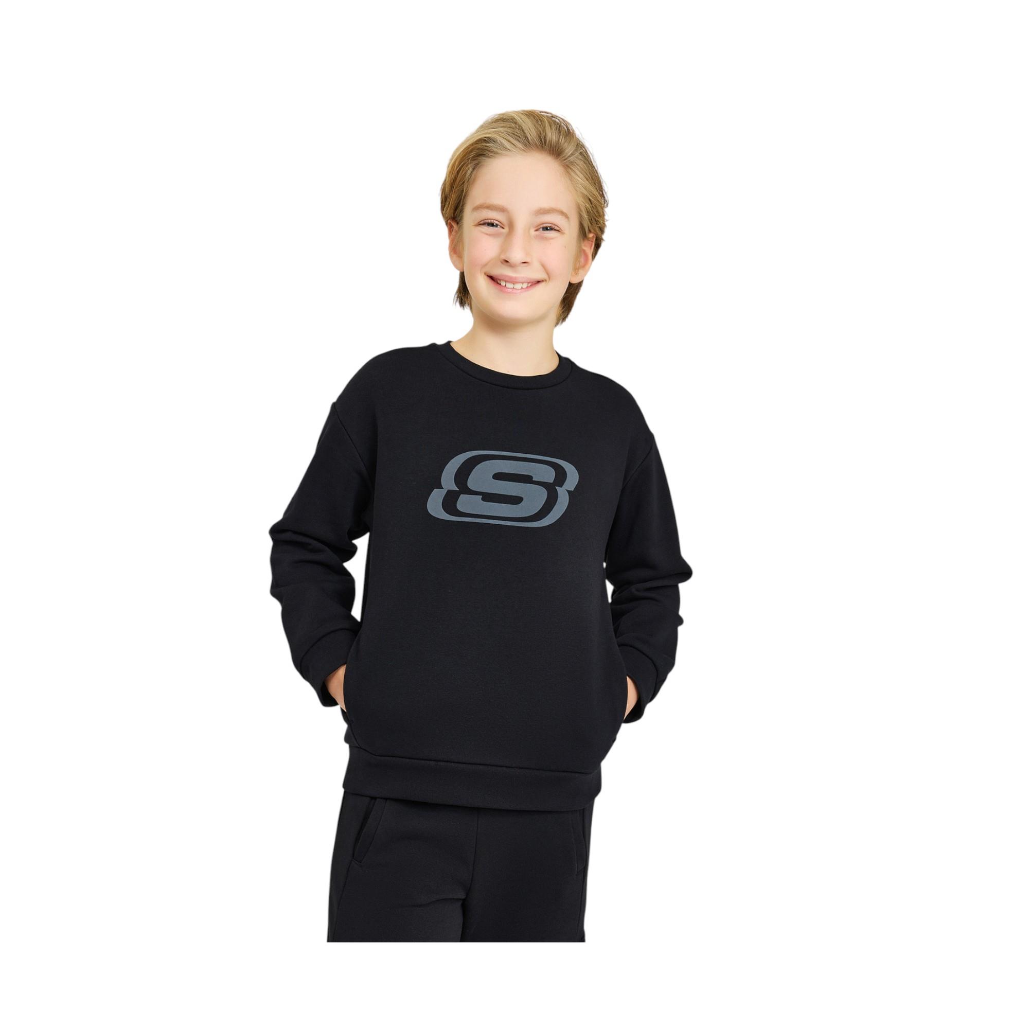 B Essential Crew Neck Sweatshirt Büyük Erkek Çocuk Siyah Sweatshirt Sk232065-001