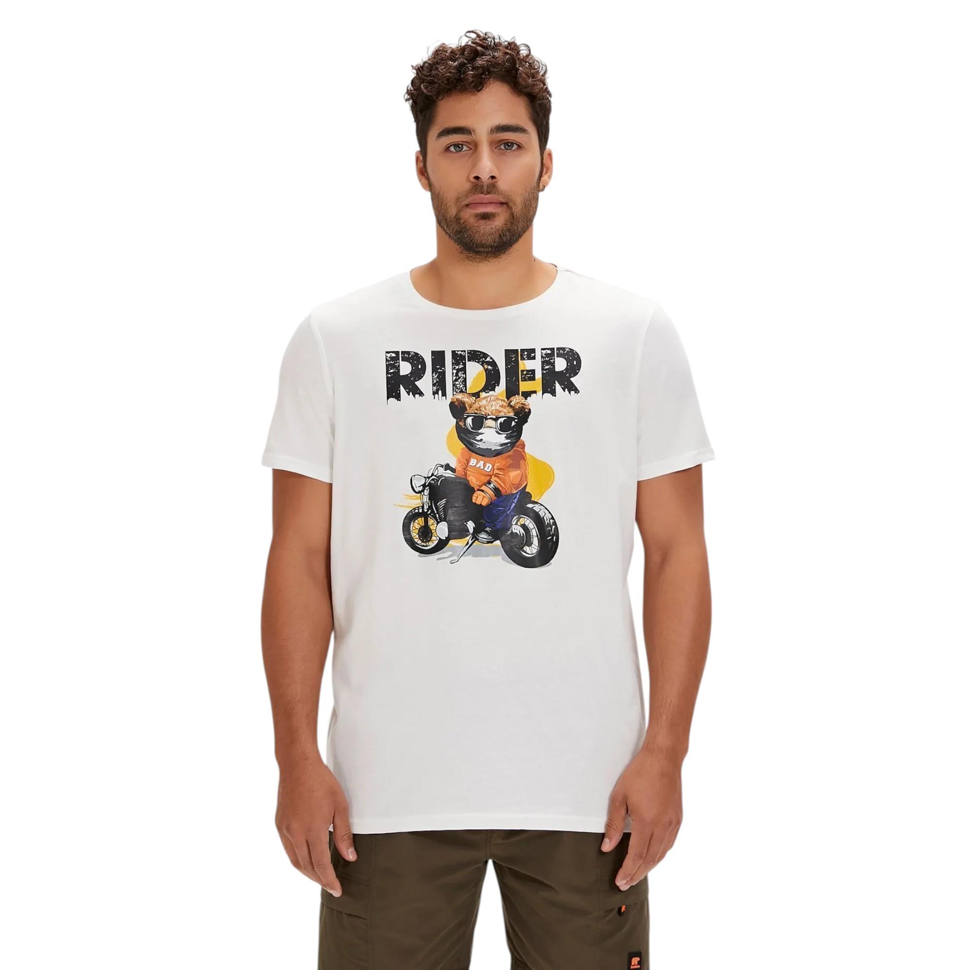 Baskılı Bisiklet Yaka Erkek T-Shirt