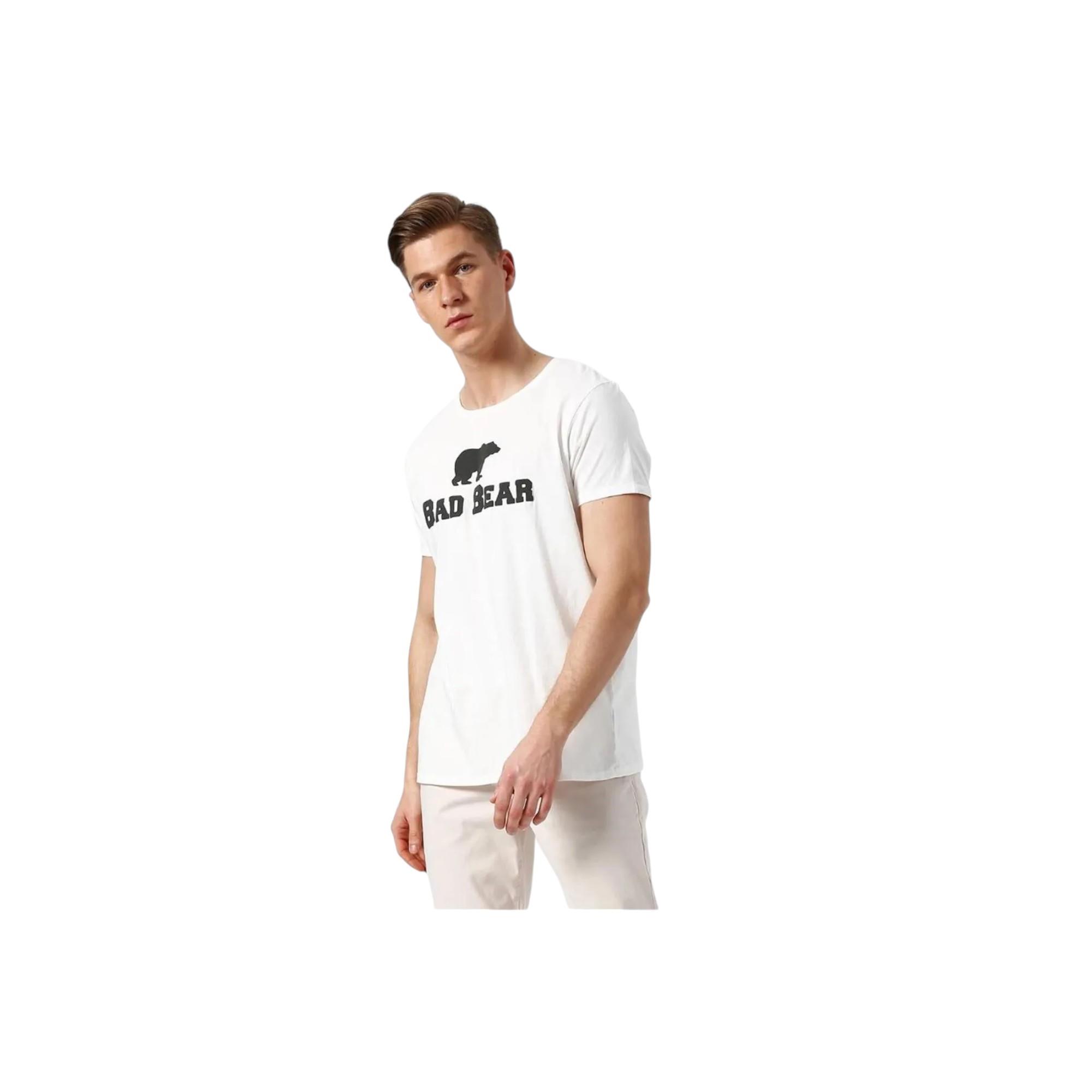 Beyaz Logo Baskılı King Size Erkek Tişört