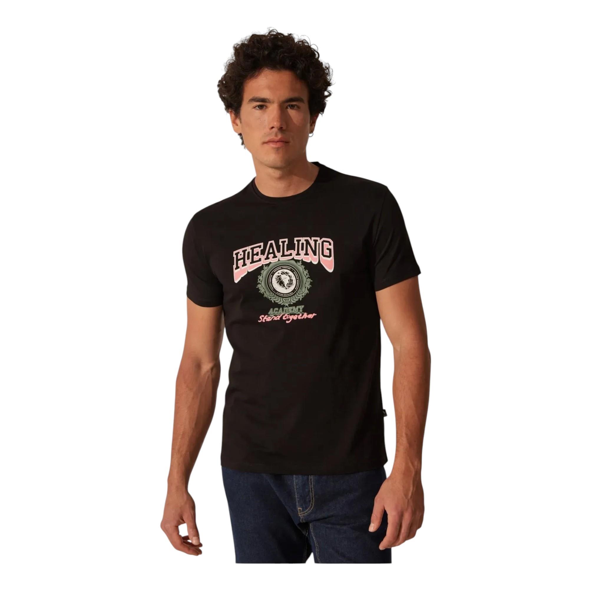 Bisiklet Yaka Baskılı Erkek T-shirt Tc7110