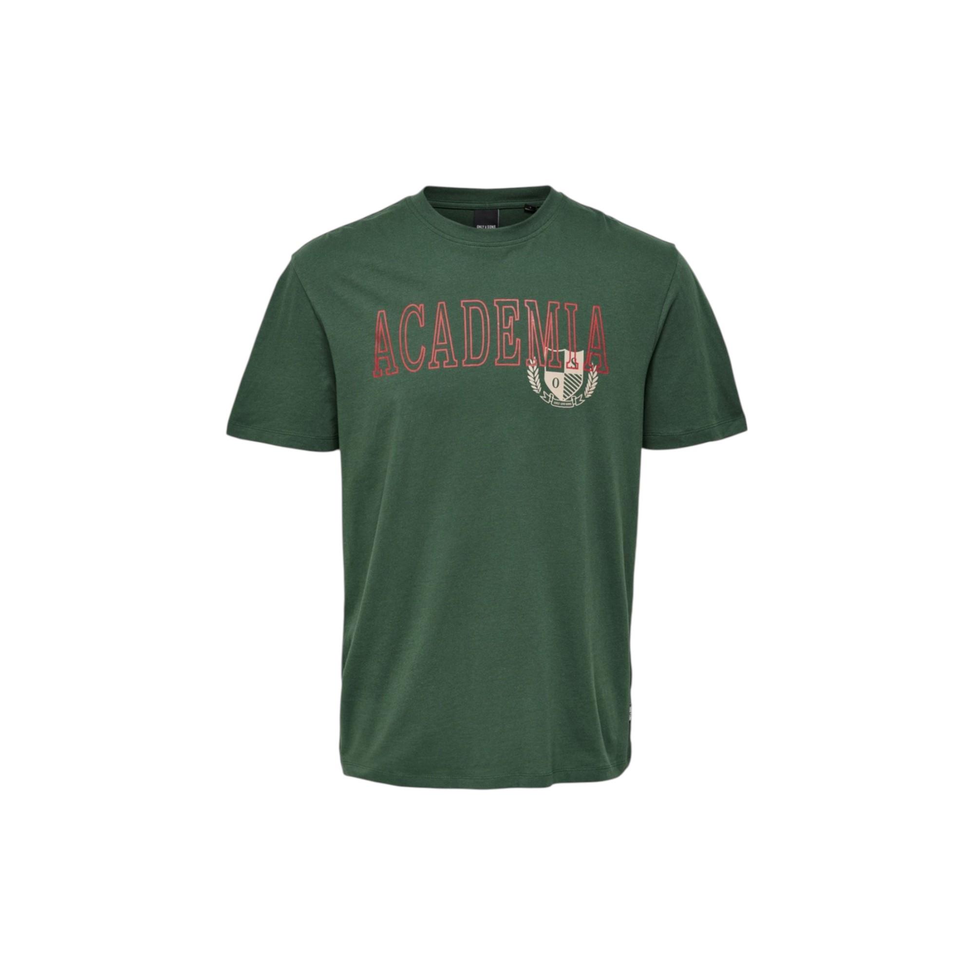 Bisiklet Yaka Baskılı Kahve Erkek T-shirt 22023109_onsjake Reg Collegıate Prı