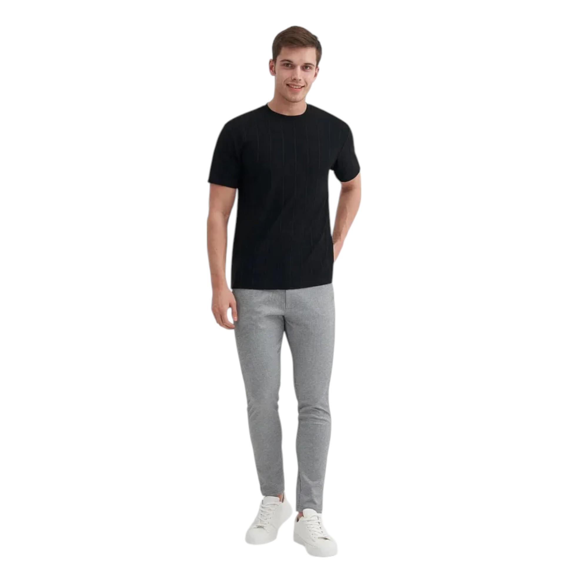 Bisiklet Yaka Regular Fit Erkek T-shirt Siyah