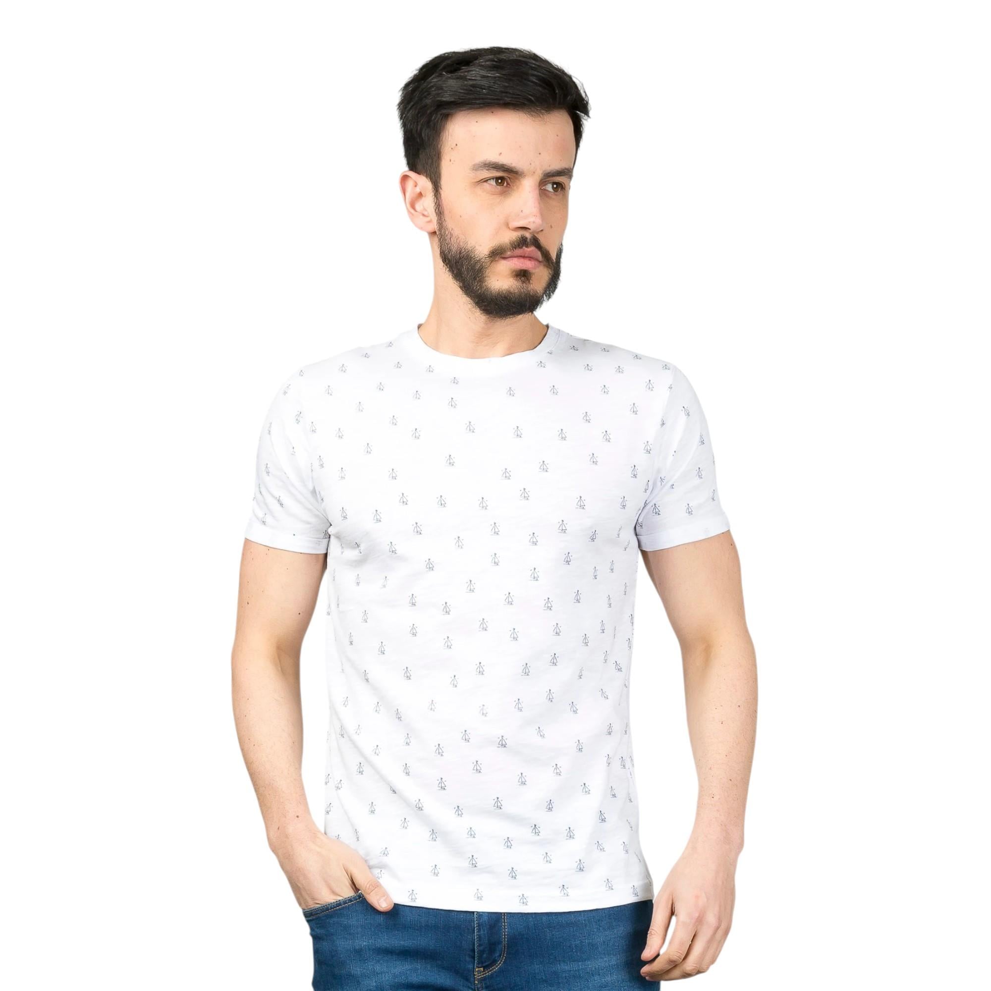 Desenli Bisiklet Yaka Erkek T-shirt 24YCEEO04116