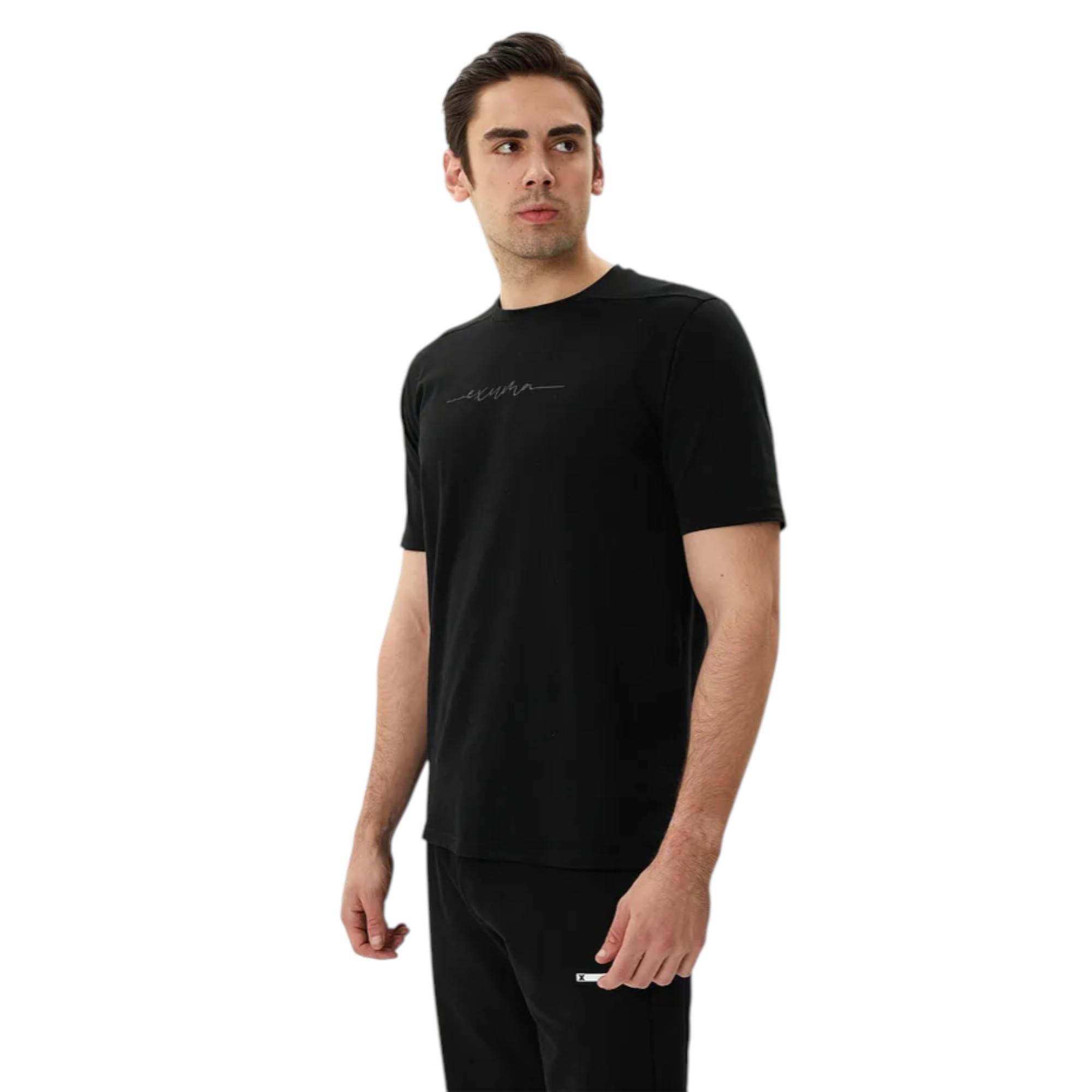 Erkek Baskılı Bisiklet Yaka T-Shirt