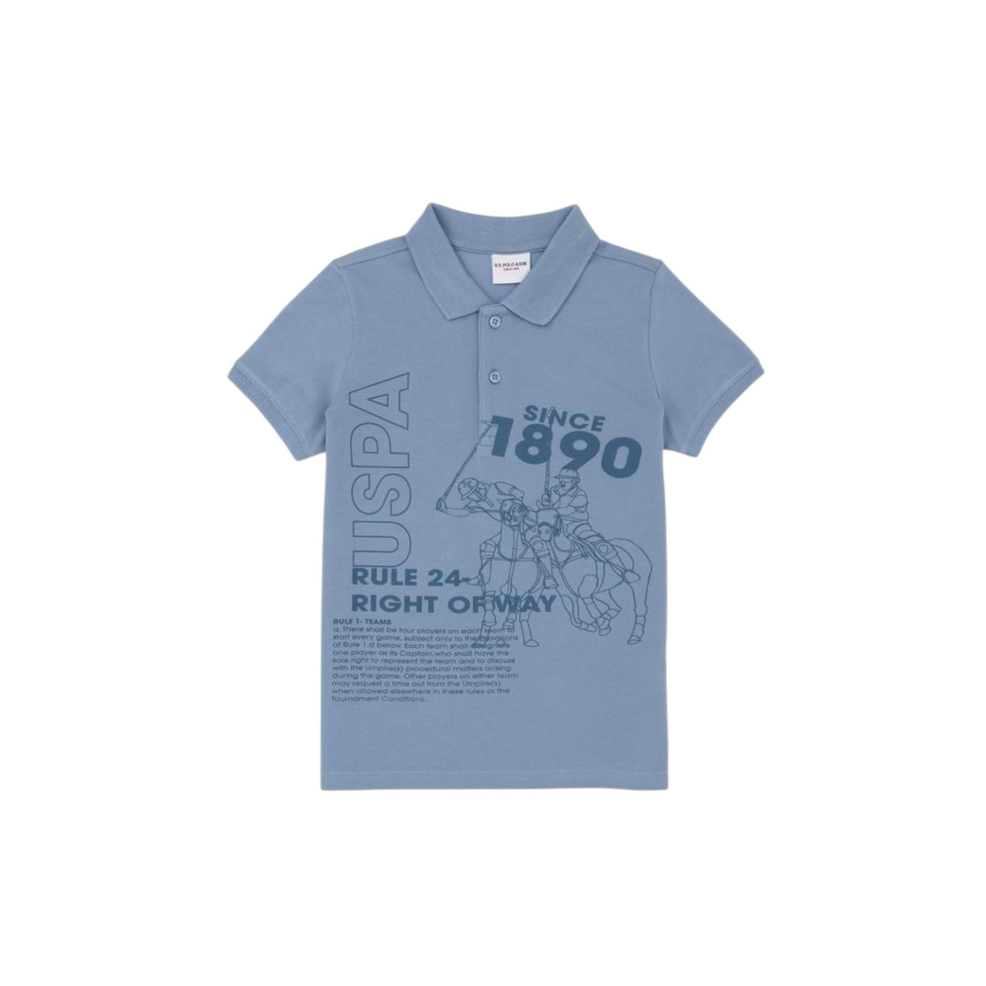 Erkek Çocuk İndigo Polo Yaka Tişört