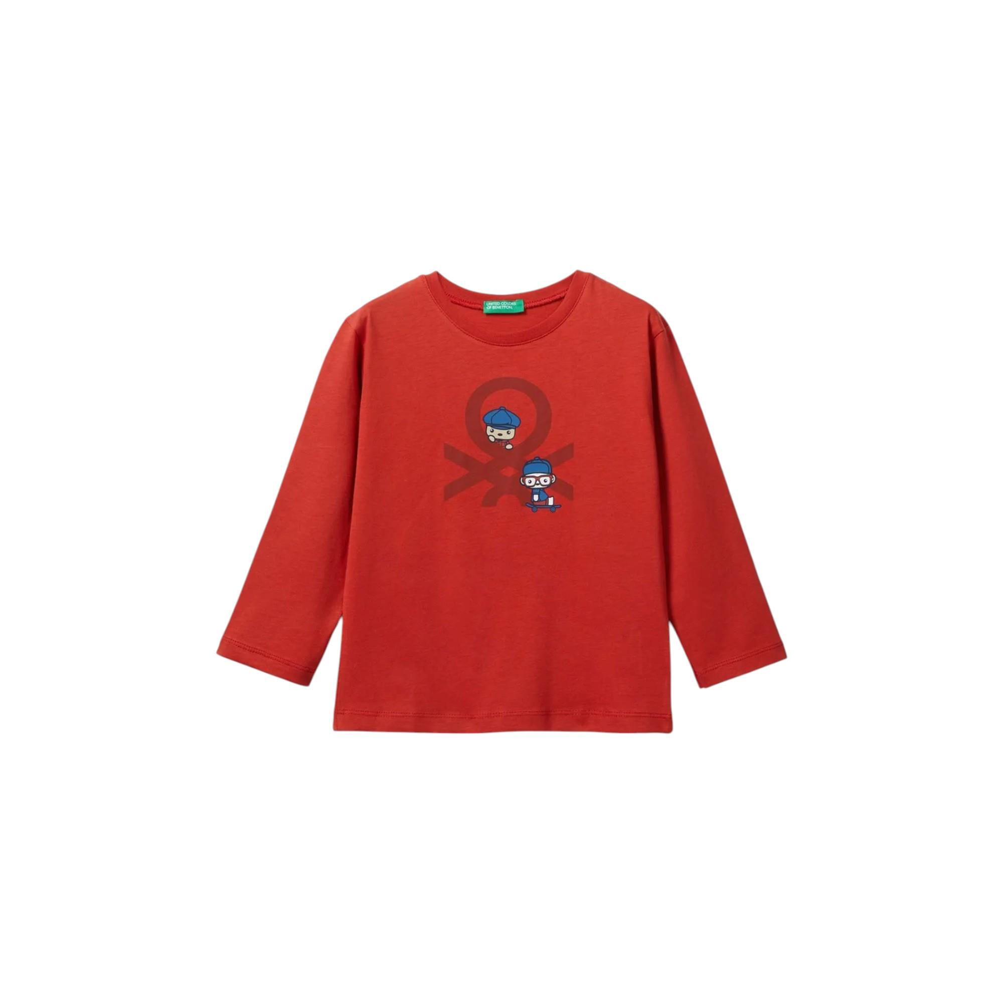 Erkek Çocuk Kırmızı Benetton Logolu T-Shirt