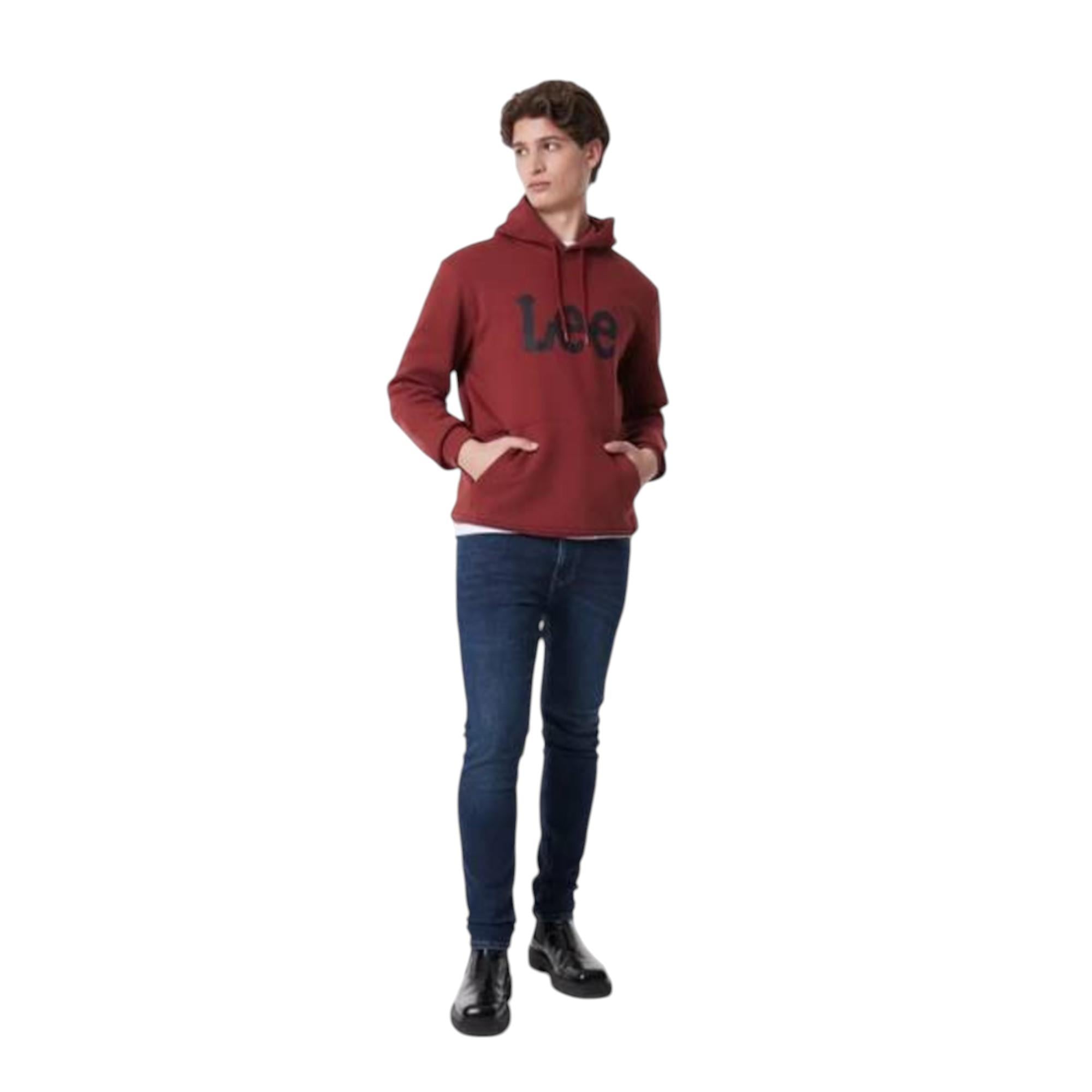 Erkek Regular Fit Normal Kesim Kapüşonlu  Bordo Big Logo Sweatshirt