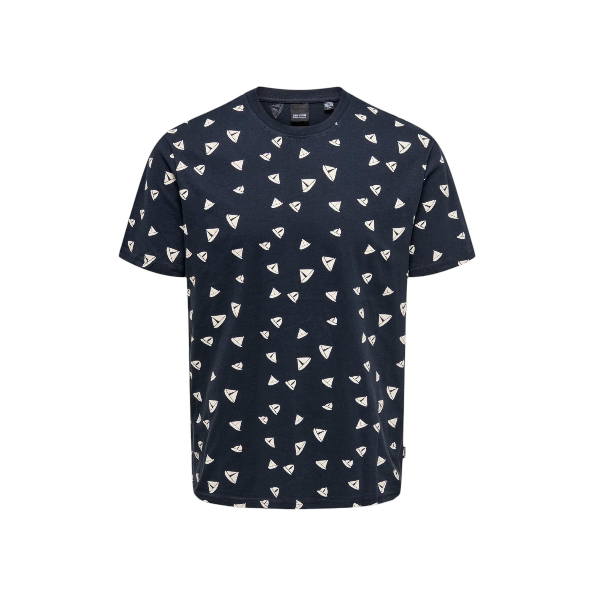 Erkek T-Shirt Sıfır Yaka Desenli 22028732