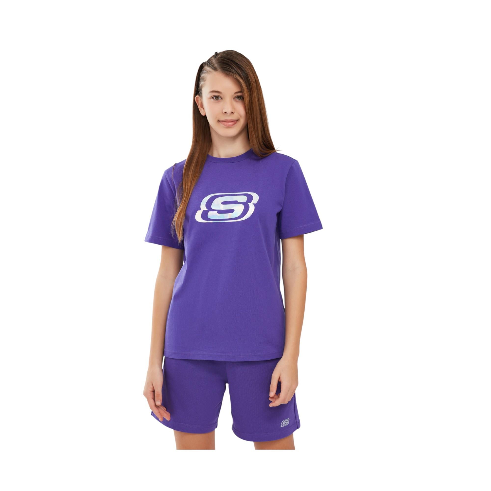 Essential G Short Sleeve T-Shirt Büyük Kız Çocuk Mor Tshirt SK232139-495
