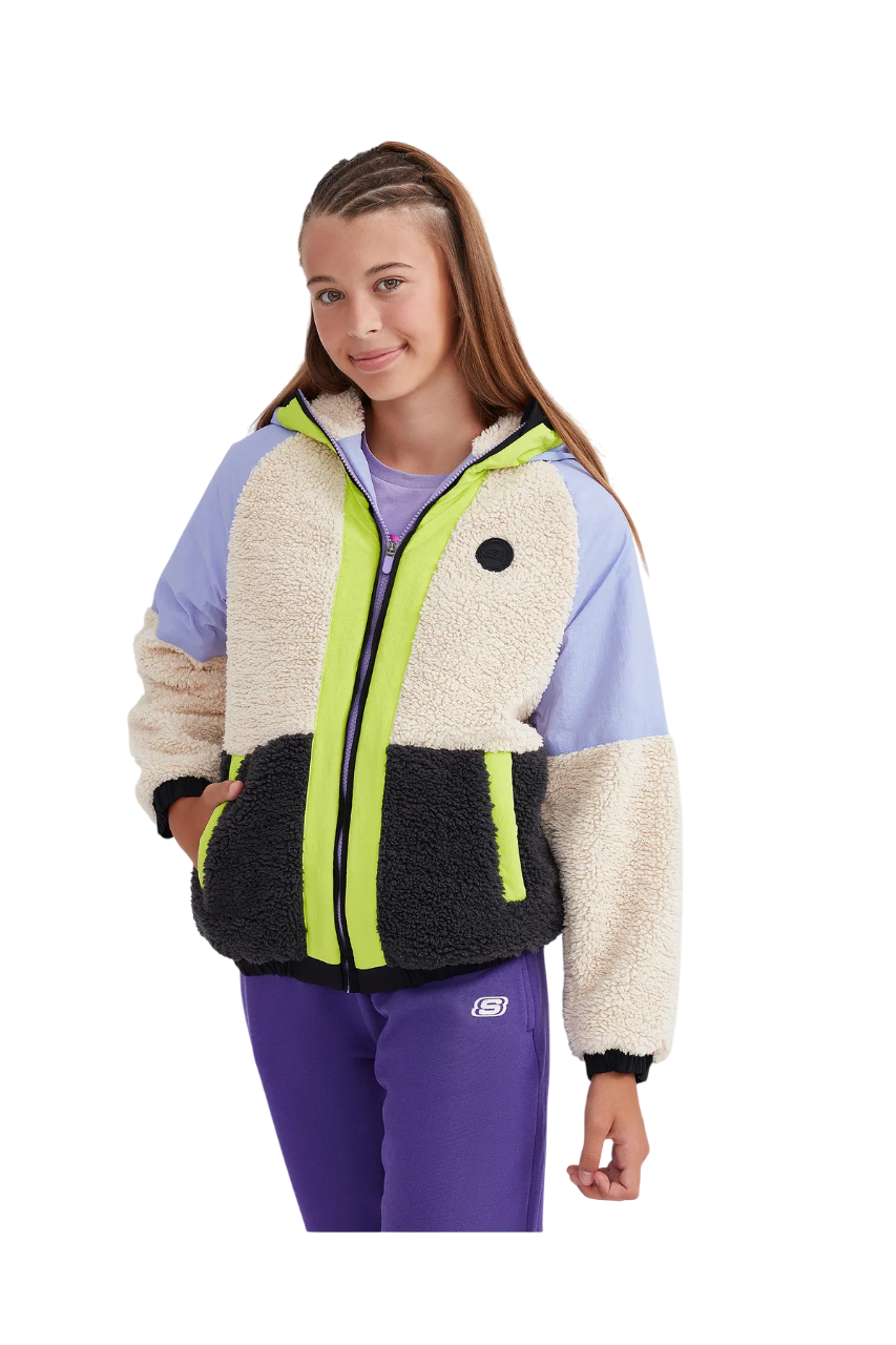G Outdoor Fleece Full Zip Sherpa Büyük Kız Çocuk Mor Mont Sk232176-505