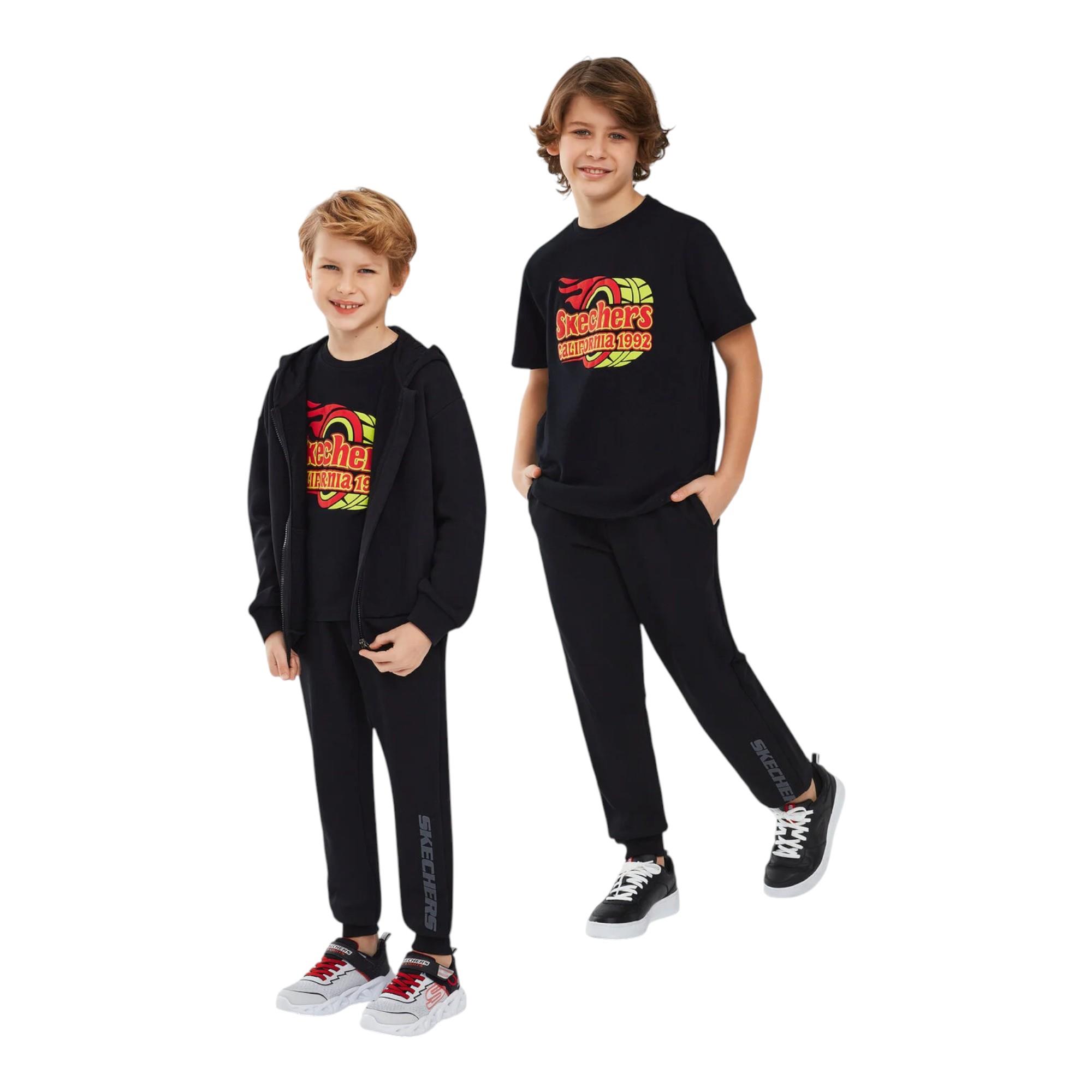 Graphic Tee B Short Sleeve Büyük Erkek Çocuk Siyah Tshirt SK241019-001