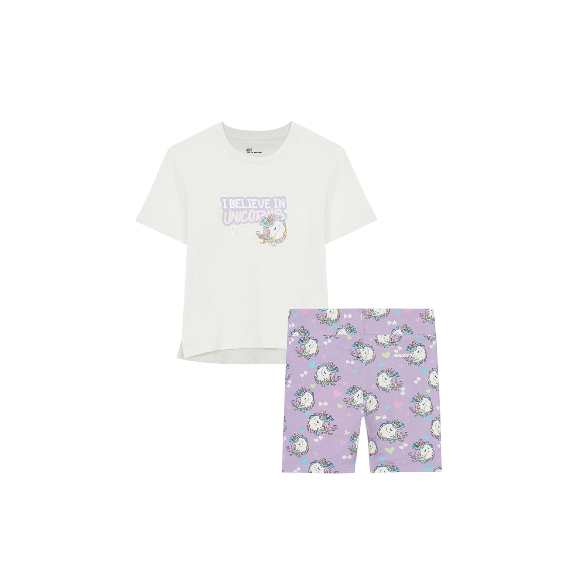 Graphic Tee G Short Sleeve Büyük Kız Çocuk Beyaz Takım SK241034-102