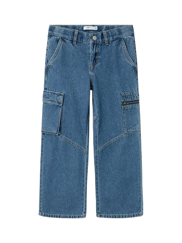 Kız Çocuk Geniş Paça Kot Pantolon