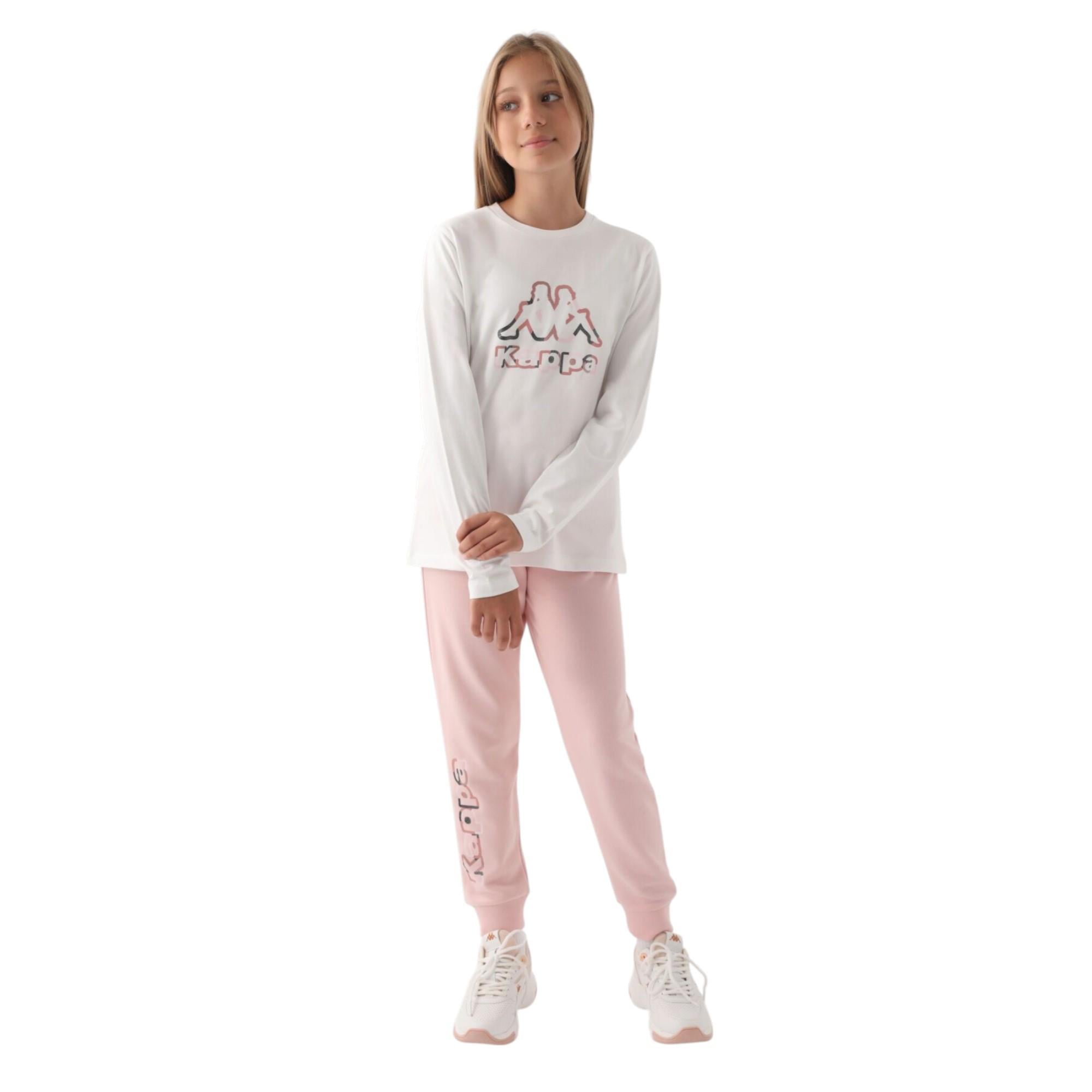 Kız Çocuk Krem Bisiklet Yaka Logo Baskılı Sweatshirt