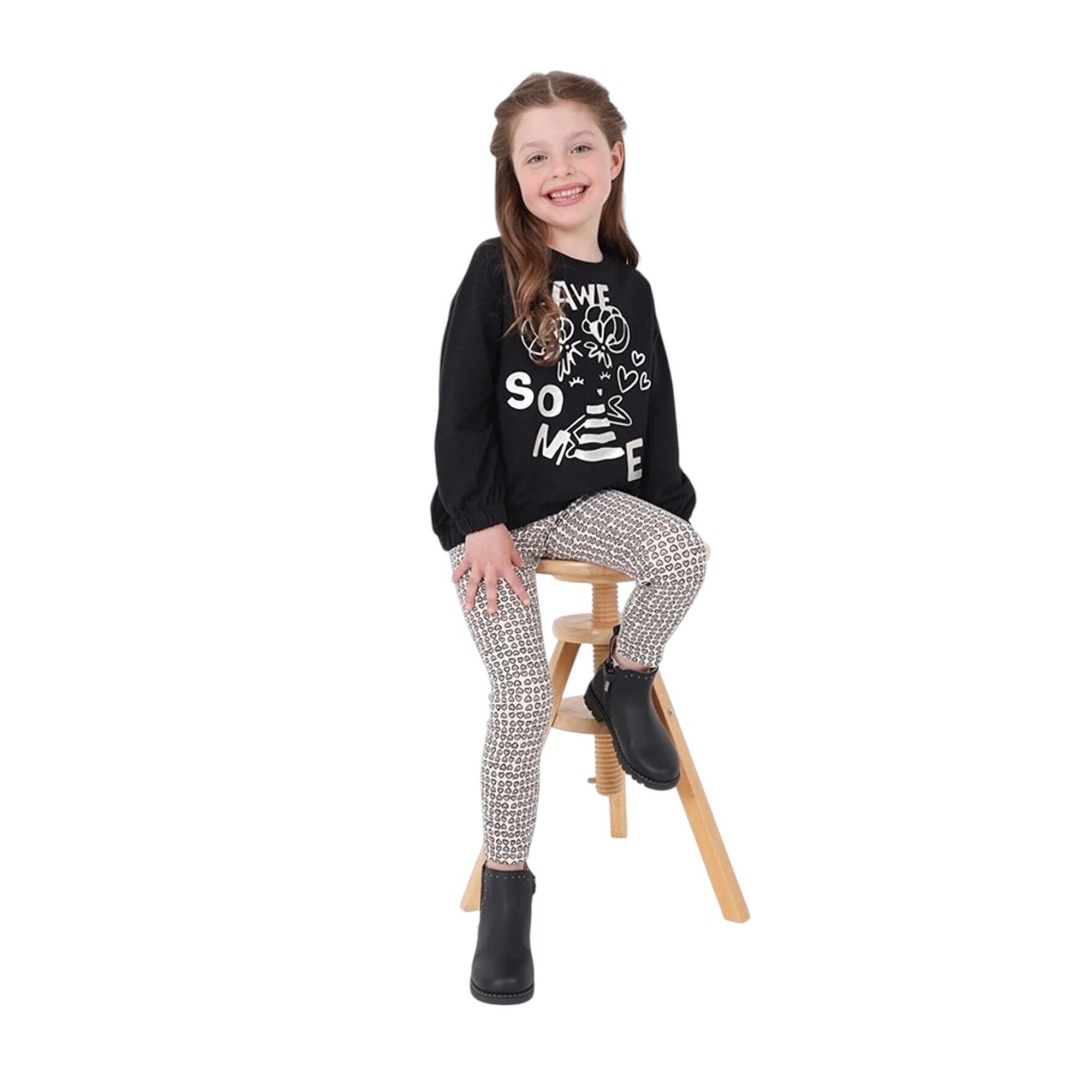 Kız Çocuk Pullover Tayt 2 Li Set 4791