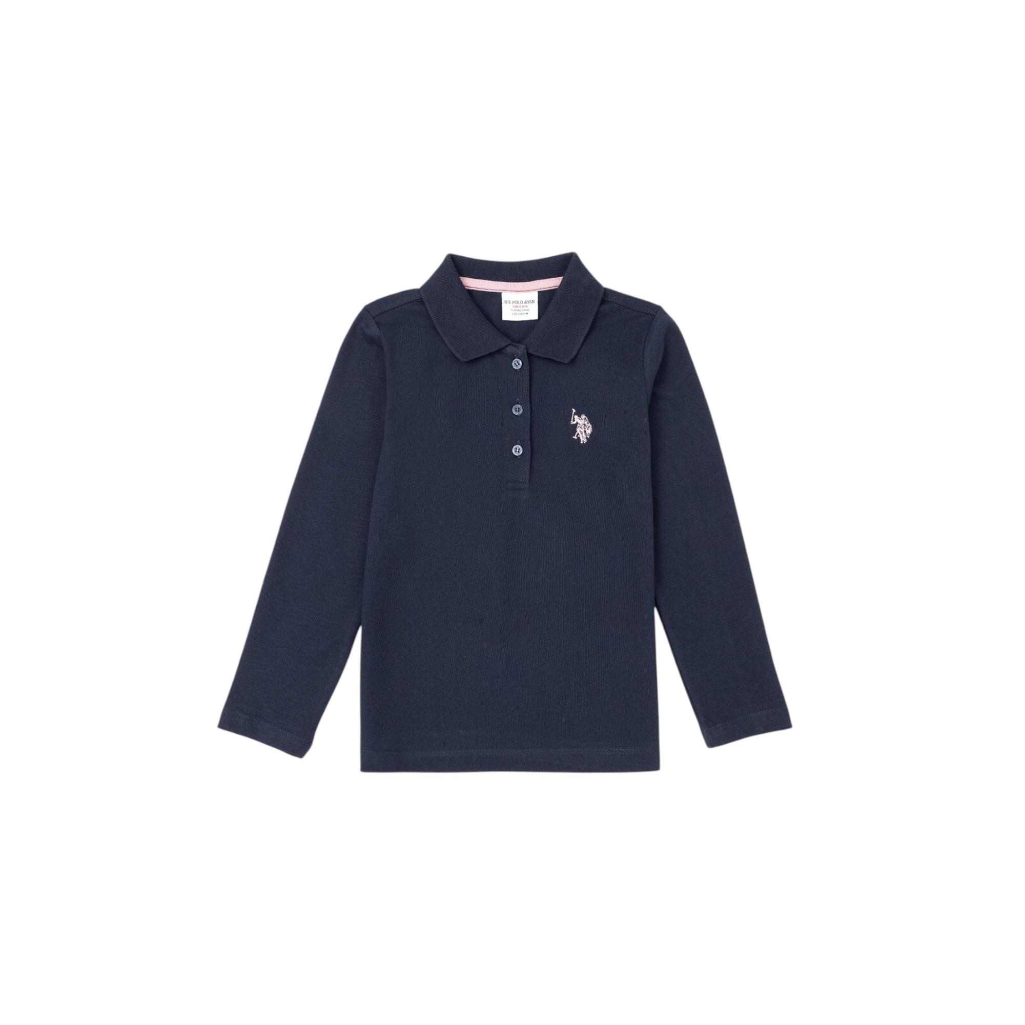 Kız Çocuk Siyah Polo Yaka Basic Sweatshirt