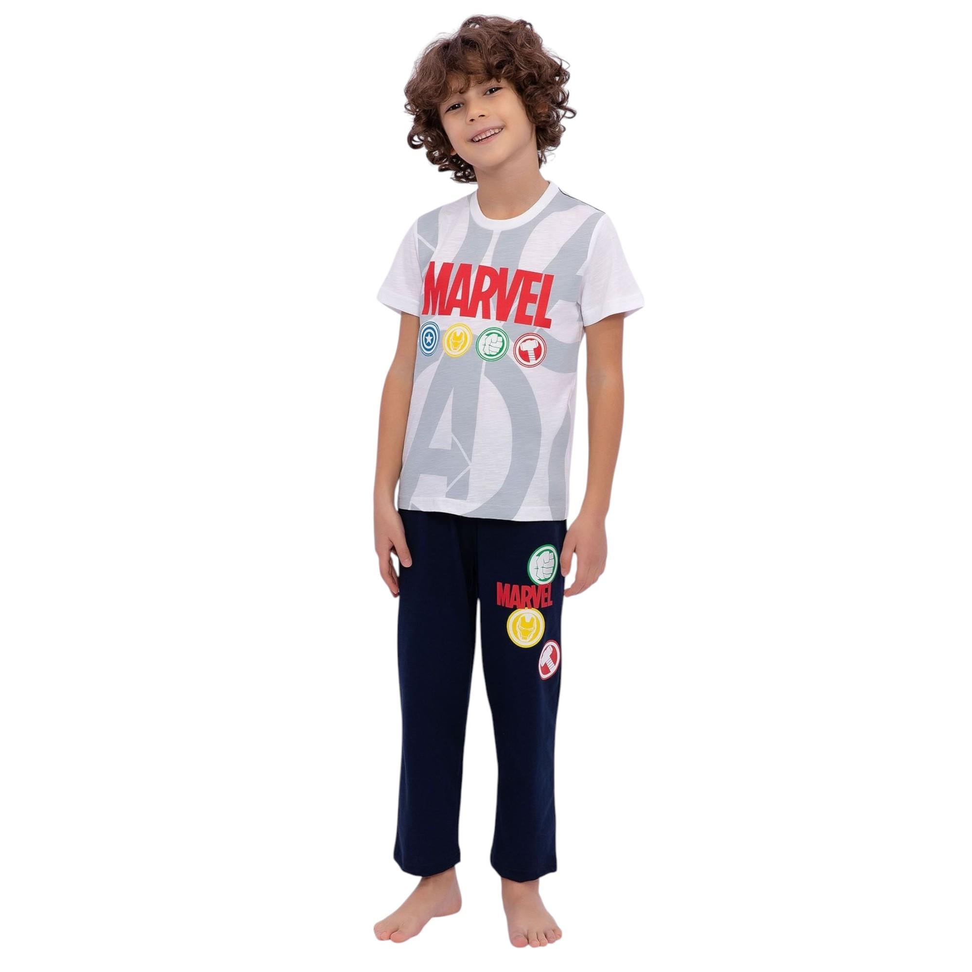 Lisanslı Marvel Erkek Çocuk Bisiklet Yaka Pijama Takımı