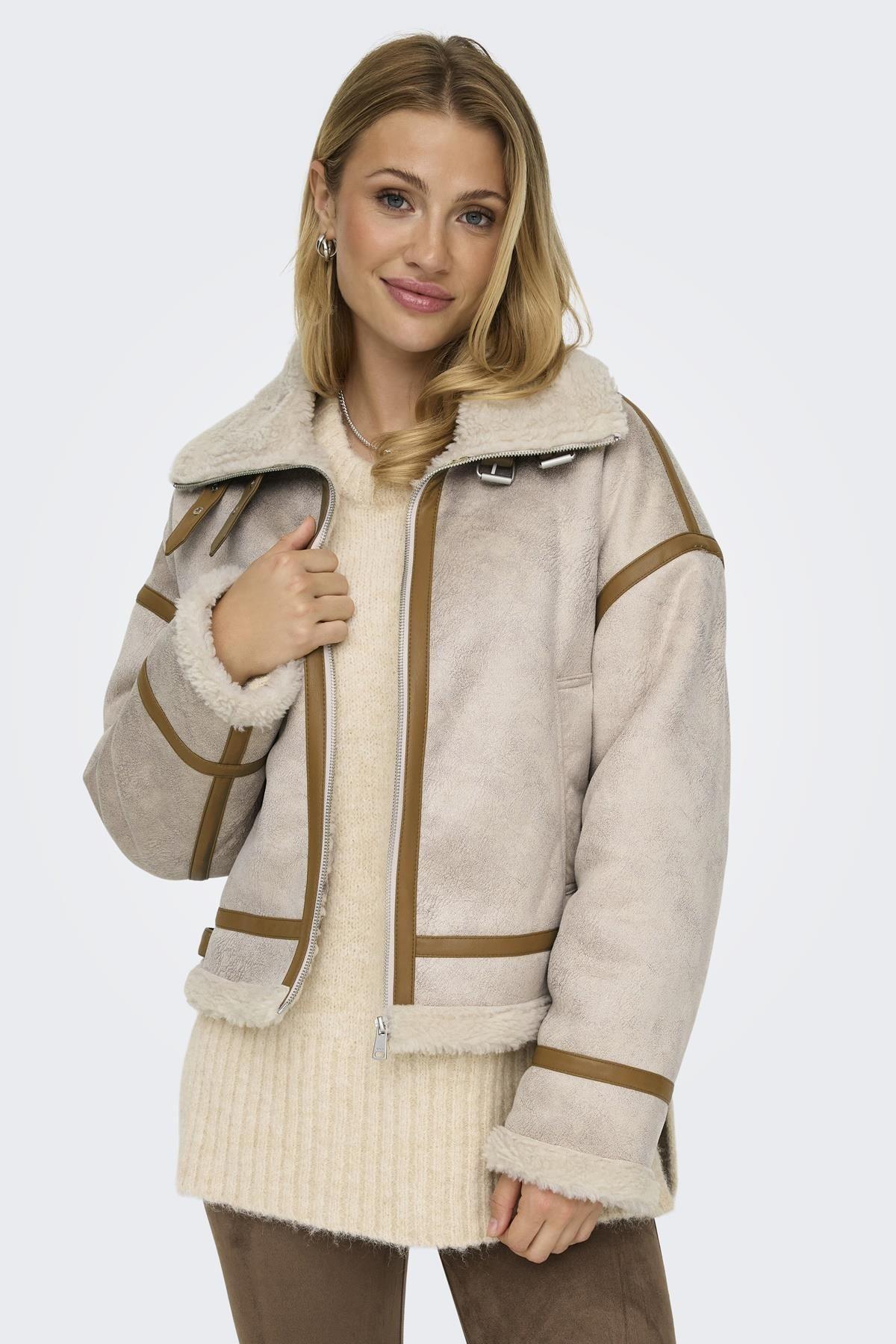 Lva Bonded Hıgh Neck Jacket Otw Krem 15322042
