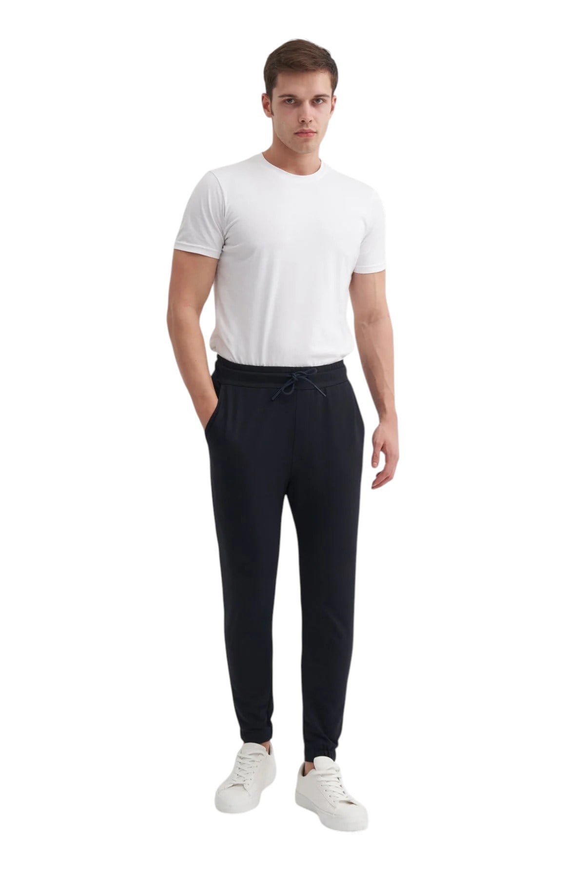 Slim Fit Pamuk Karışımlı Likralı 2 İplik Eşofman Altı