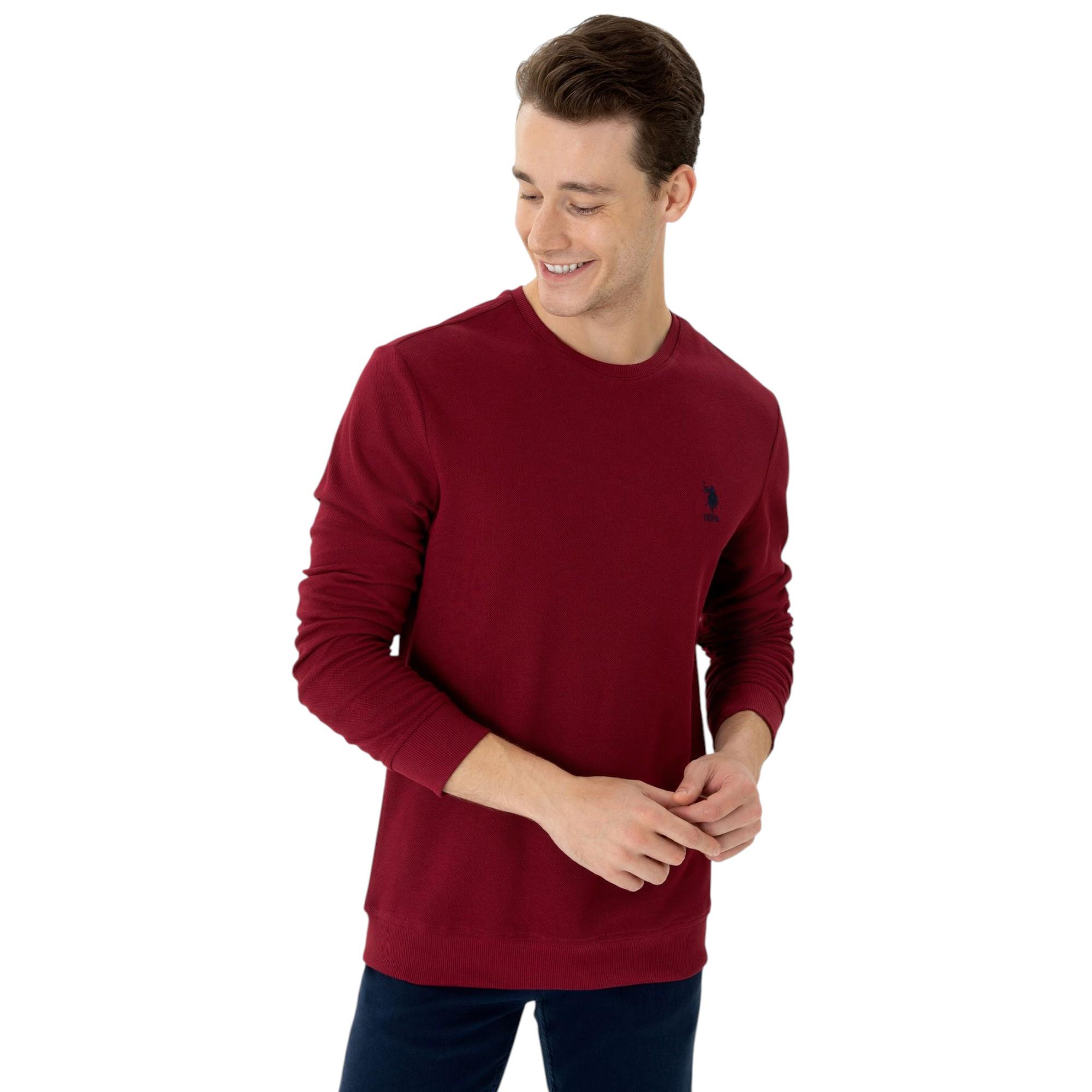 U.S. POLO REGULAR FİT O YAKA SPOR SWEATSHIRT G081GL082.000.1668658 LAMAKA 014 BORDO