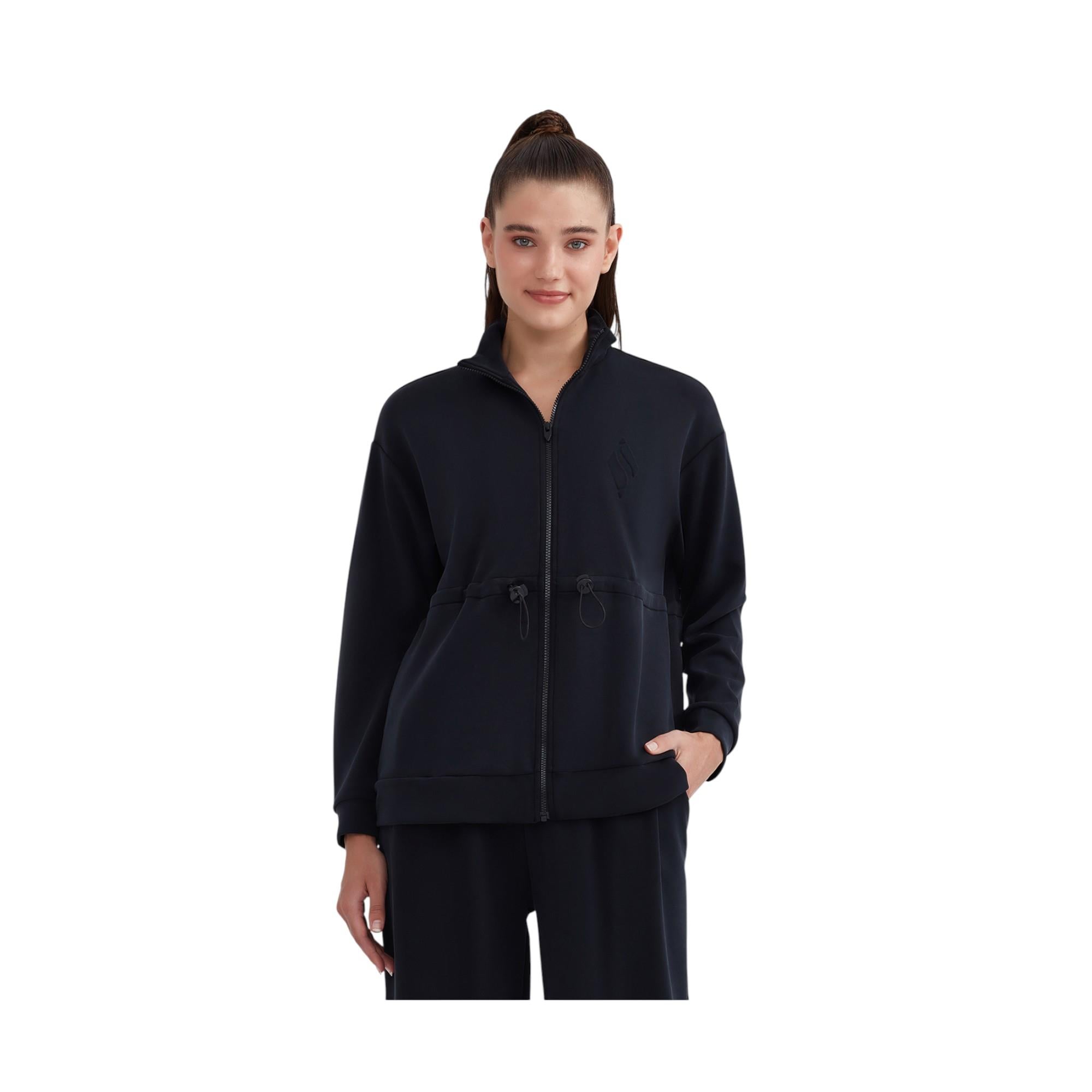 W Soft Touch Full Zip Jacket Kadın Siyah Fermuarlı Eşofman Üstü S232183-001
