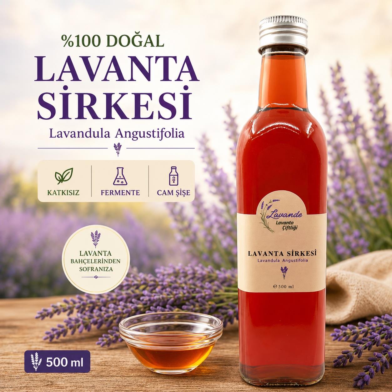 Doğal Lavanta Sirkesi 500 ml