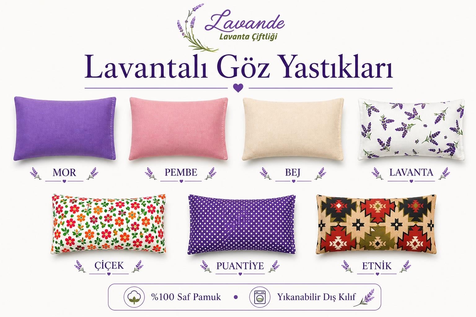 Lavanta Dolgulu Göz Yastığı-Bej