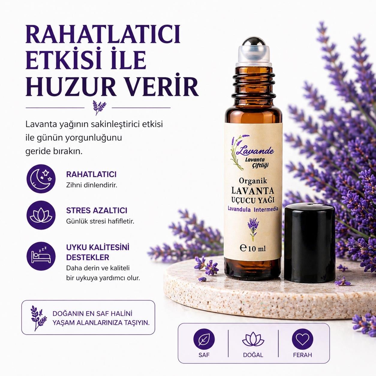 Lavanta Yağı (L. İntermedia) 10ml-Roll on