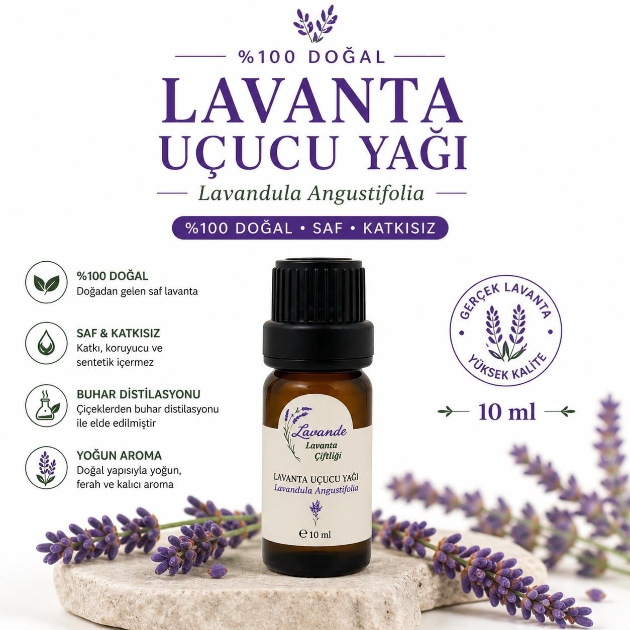 Lavanta Yağı (L. Angustifolia) 10ml-İçten Damlalıklı