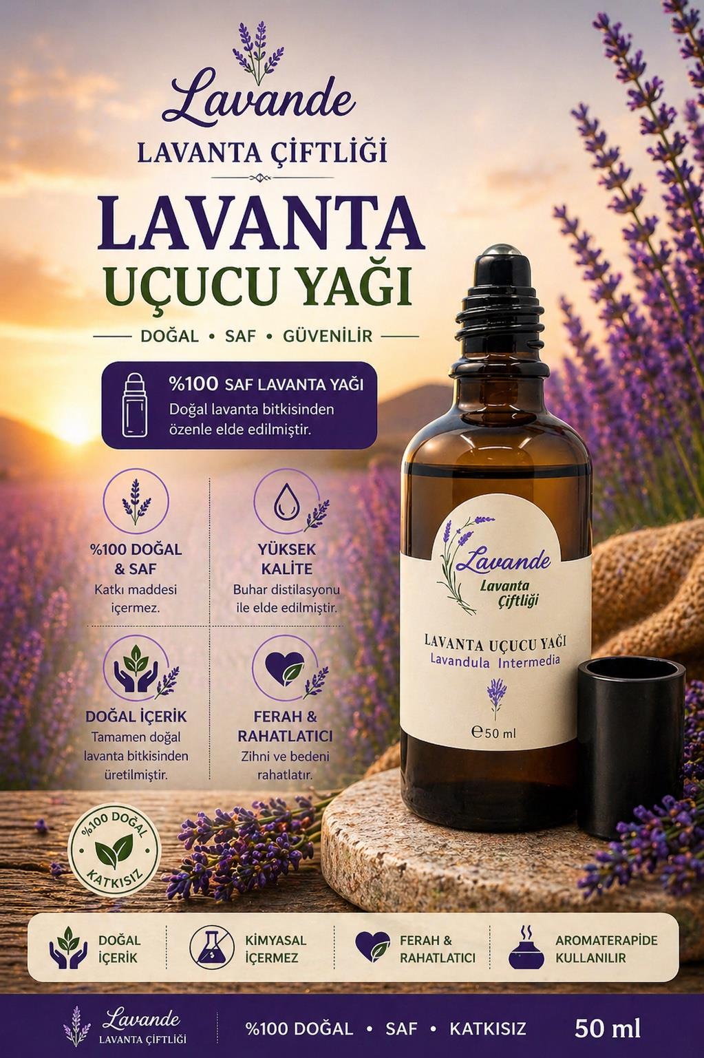 Lavanta Yağı (L.intermedia) 50 ml Roll on 