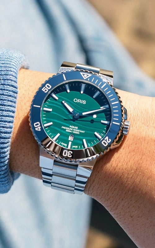 Oris 01 733 7789 4197-Set Aquis Yangtze Jiangtun Erkek Kol Saati