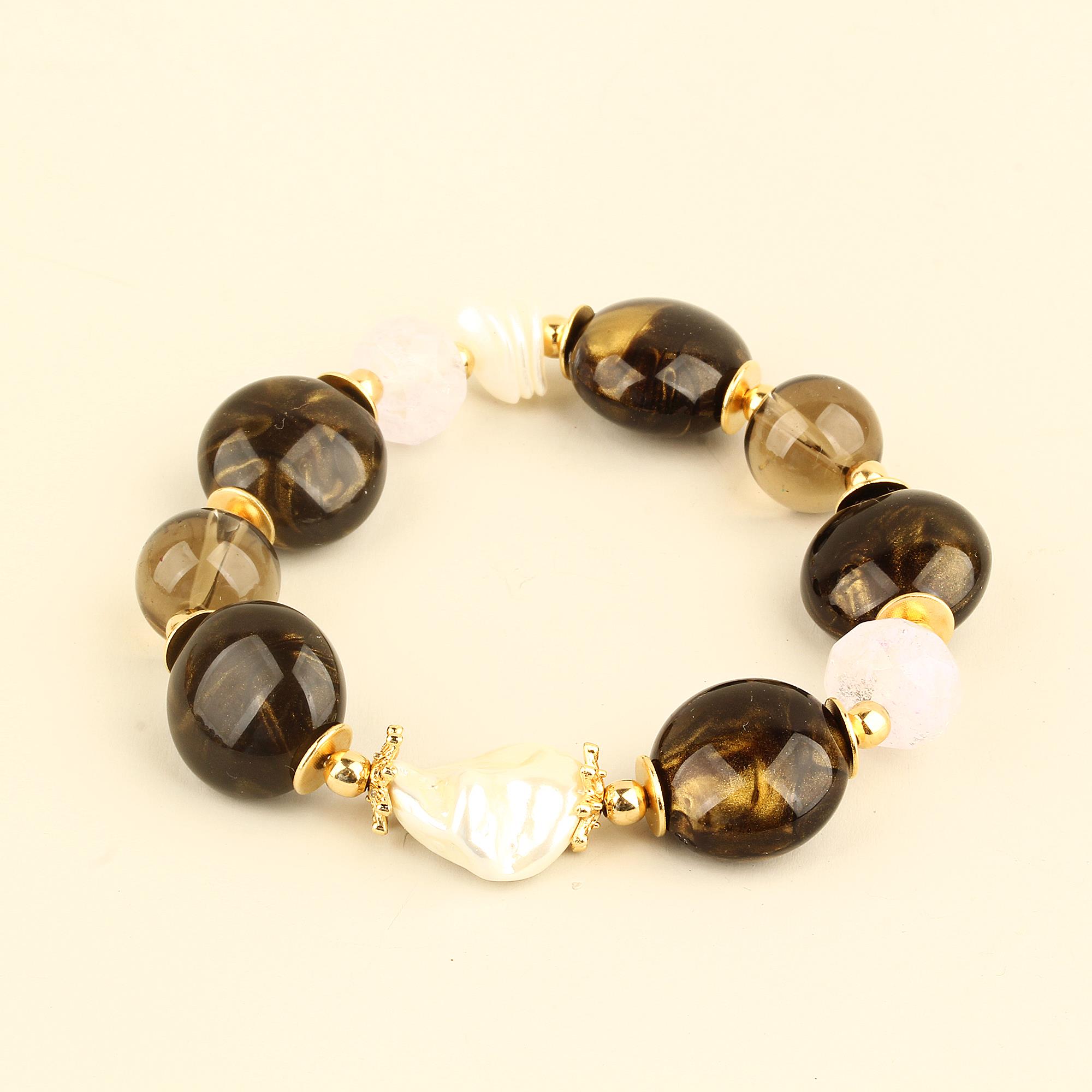 Acrylic Black Elastic Bracelet