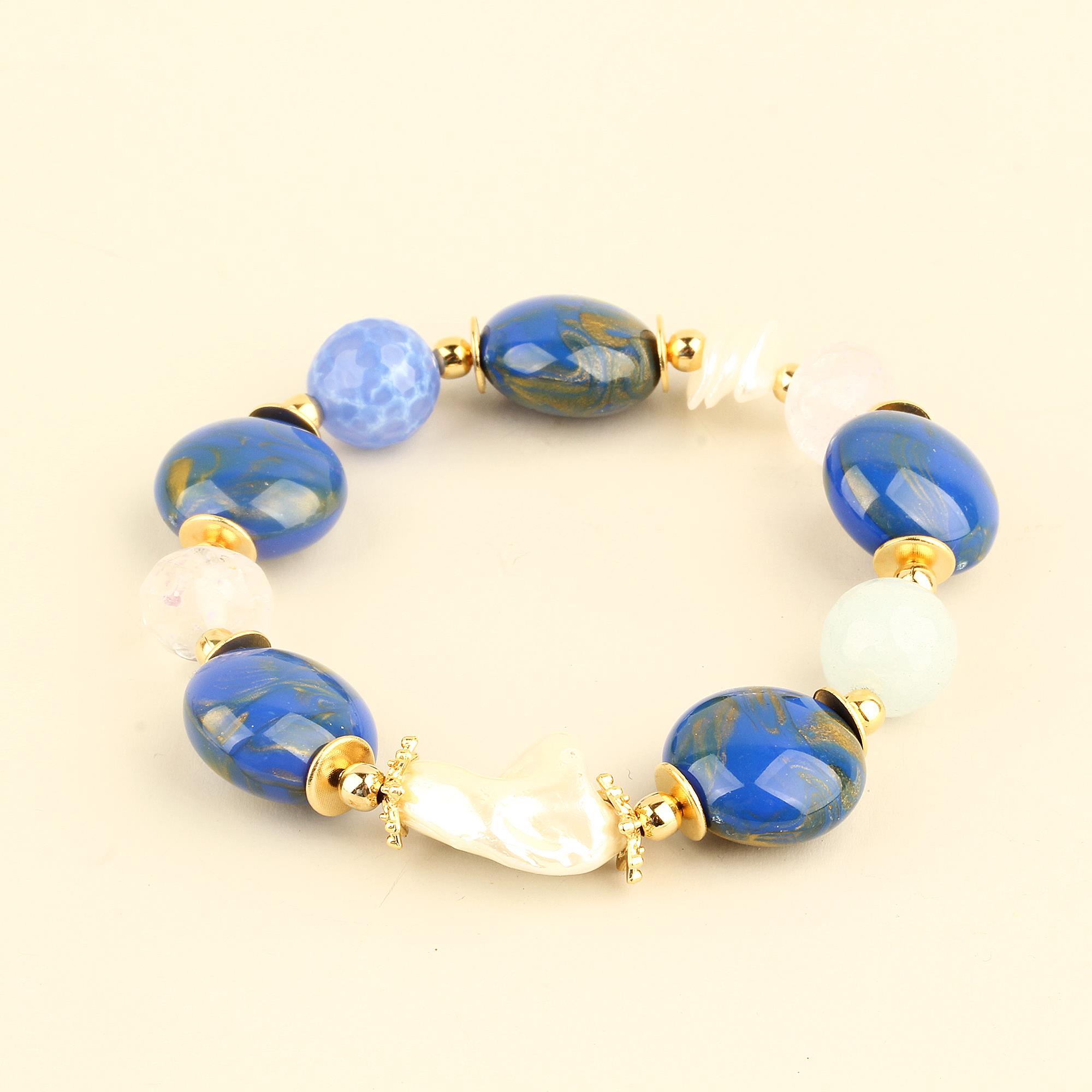 Acrylic Blue Elastic Bracelet