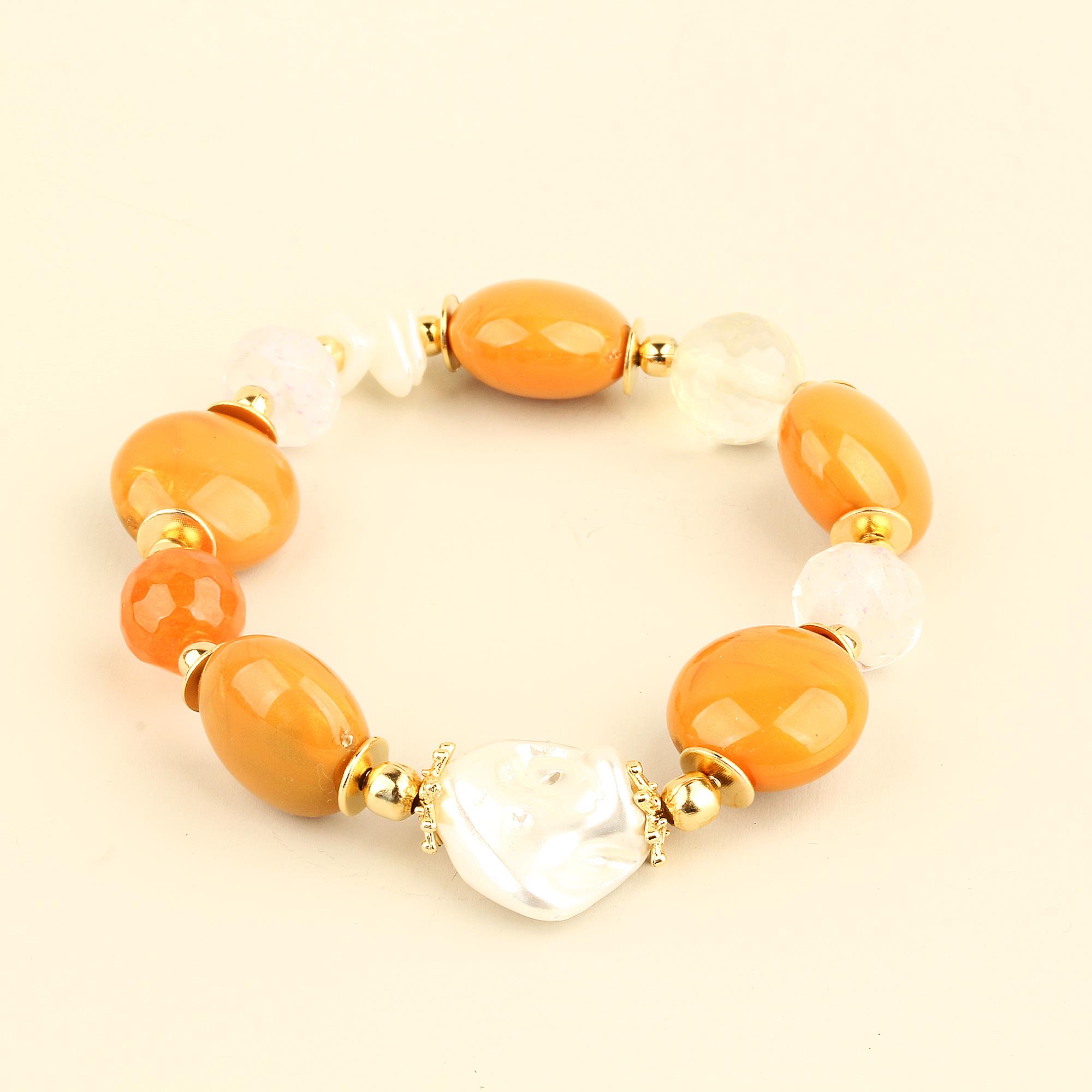 Acrylic Orange Elastic Bracelet