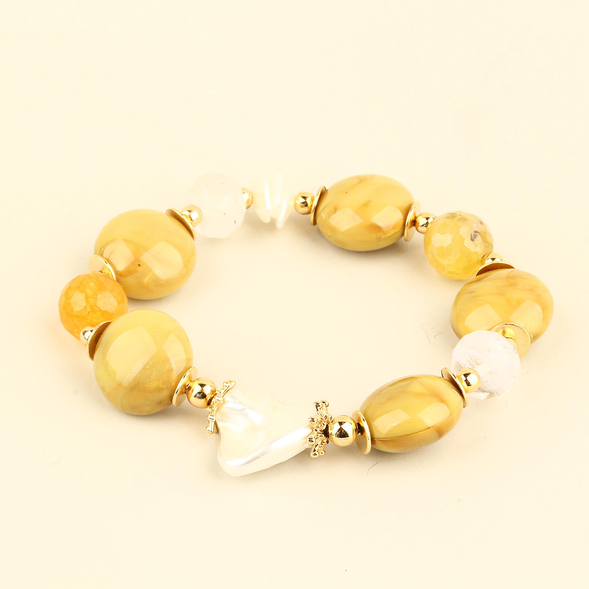 Acrylic Yellow Elastic Bracelet