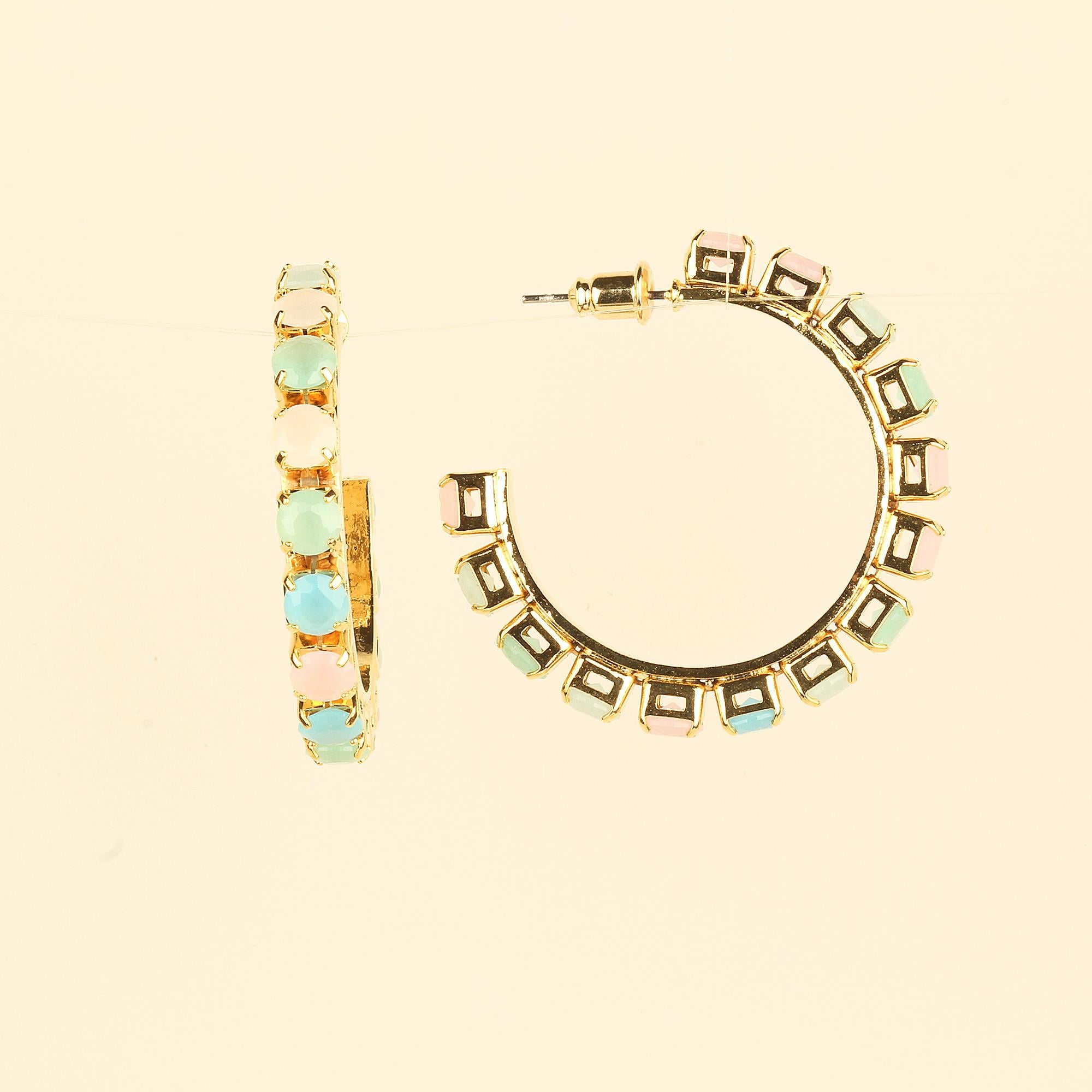 Assorted Zircon Stone Hoop Earrings