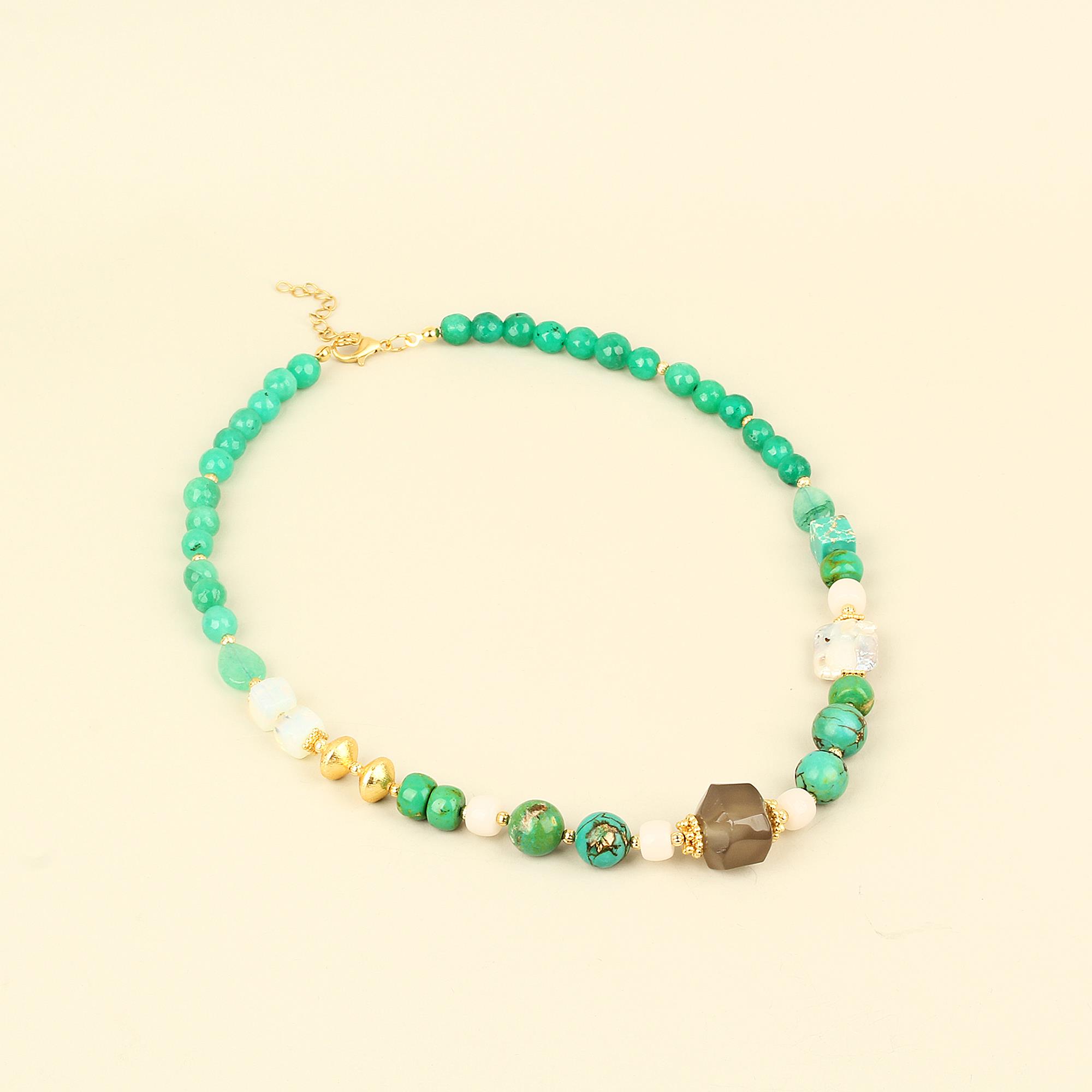Baroque Pearl Detailed Natural Stone Necklace