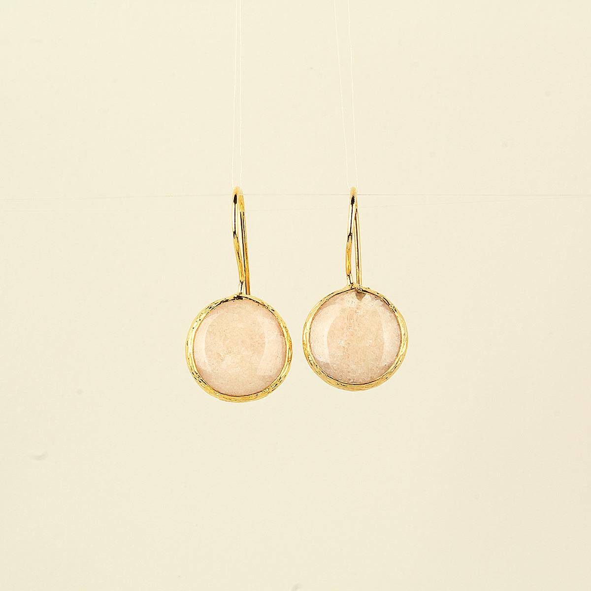 Beige Natural Stone Hook Earring