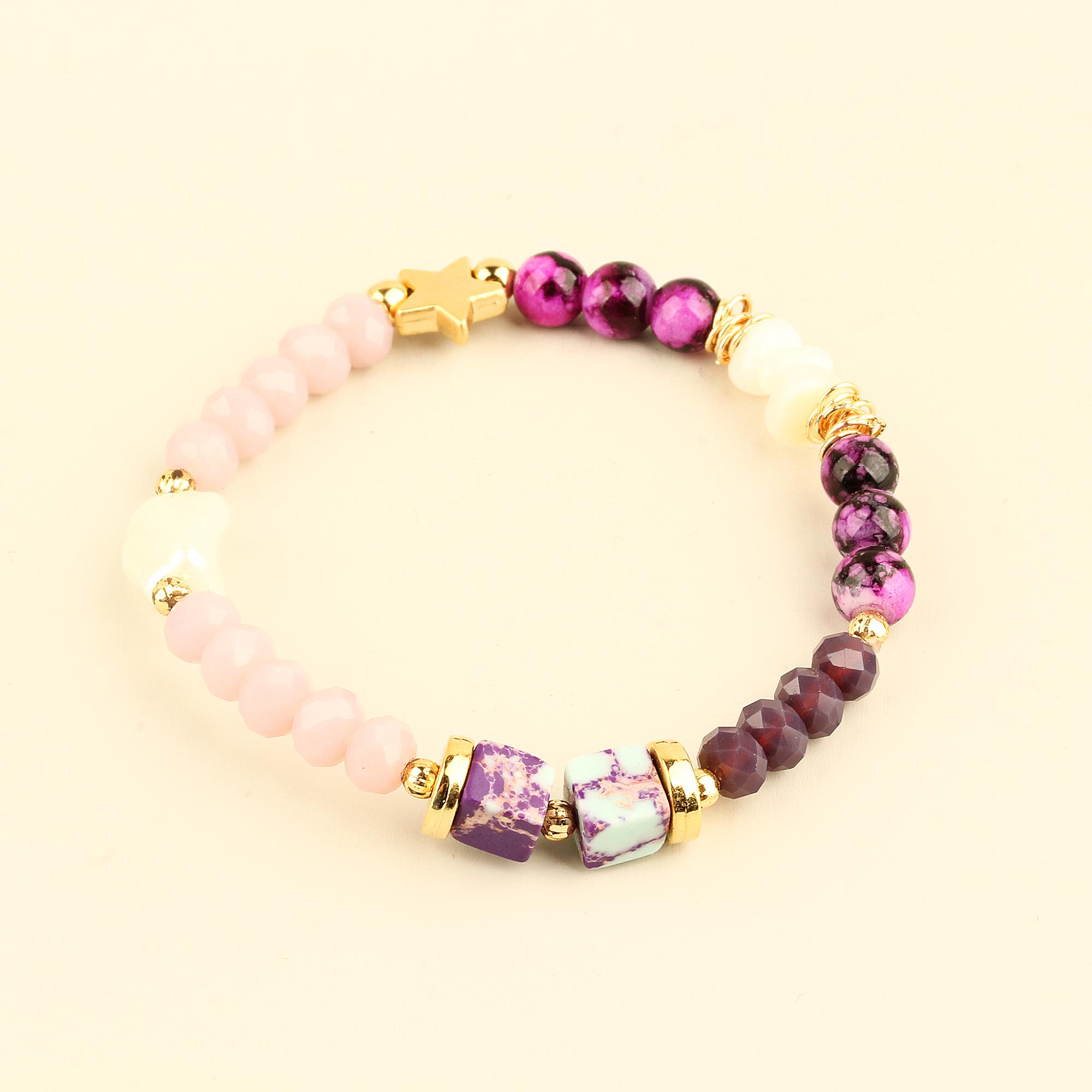 Black Natural Stones Elastic Bracelet