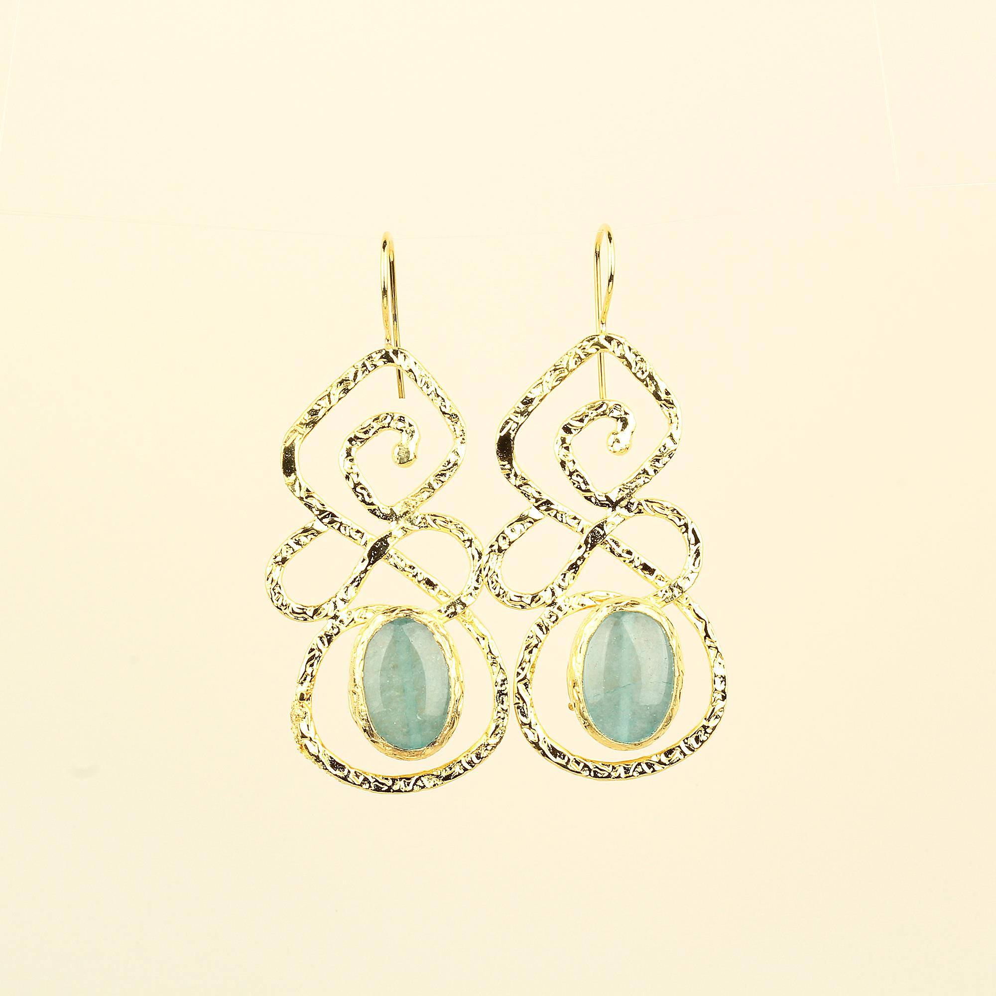 Blue Natural Stone Tangled Earrings