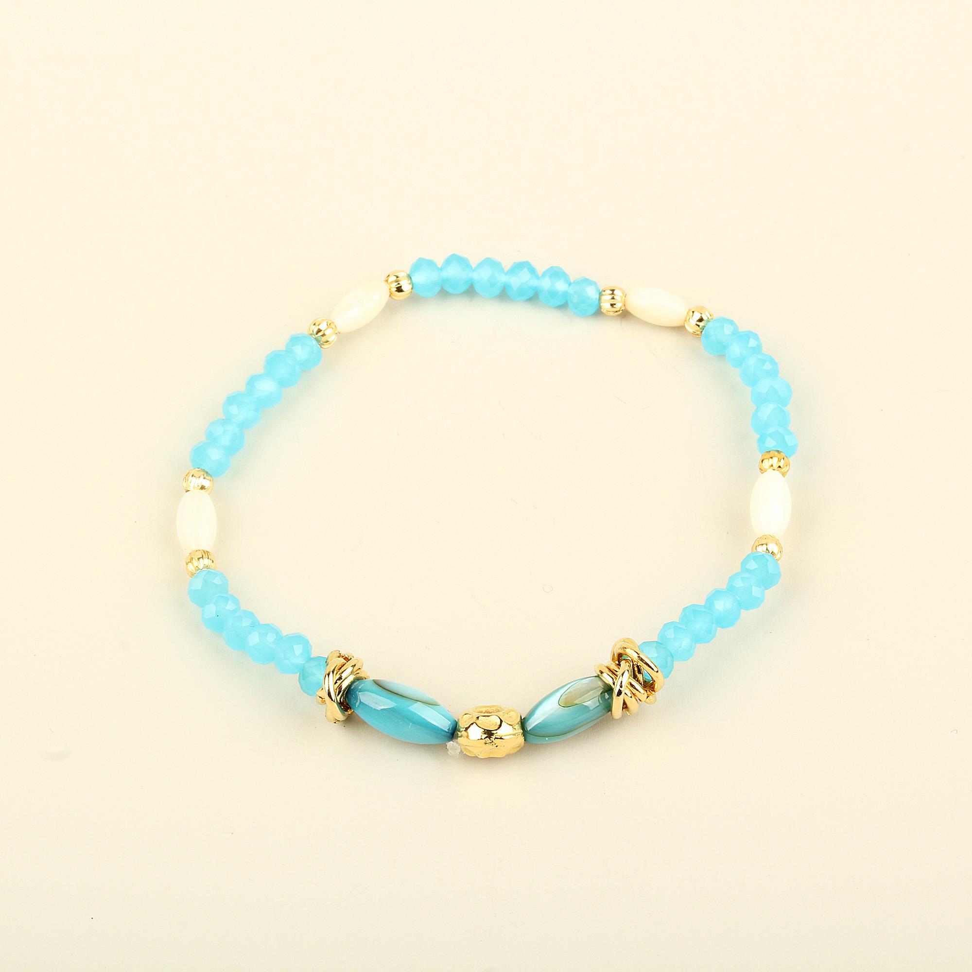 Blue Pearlescent Elastic Bracelet