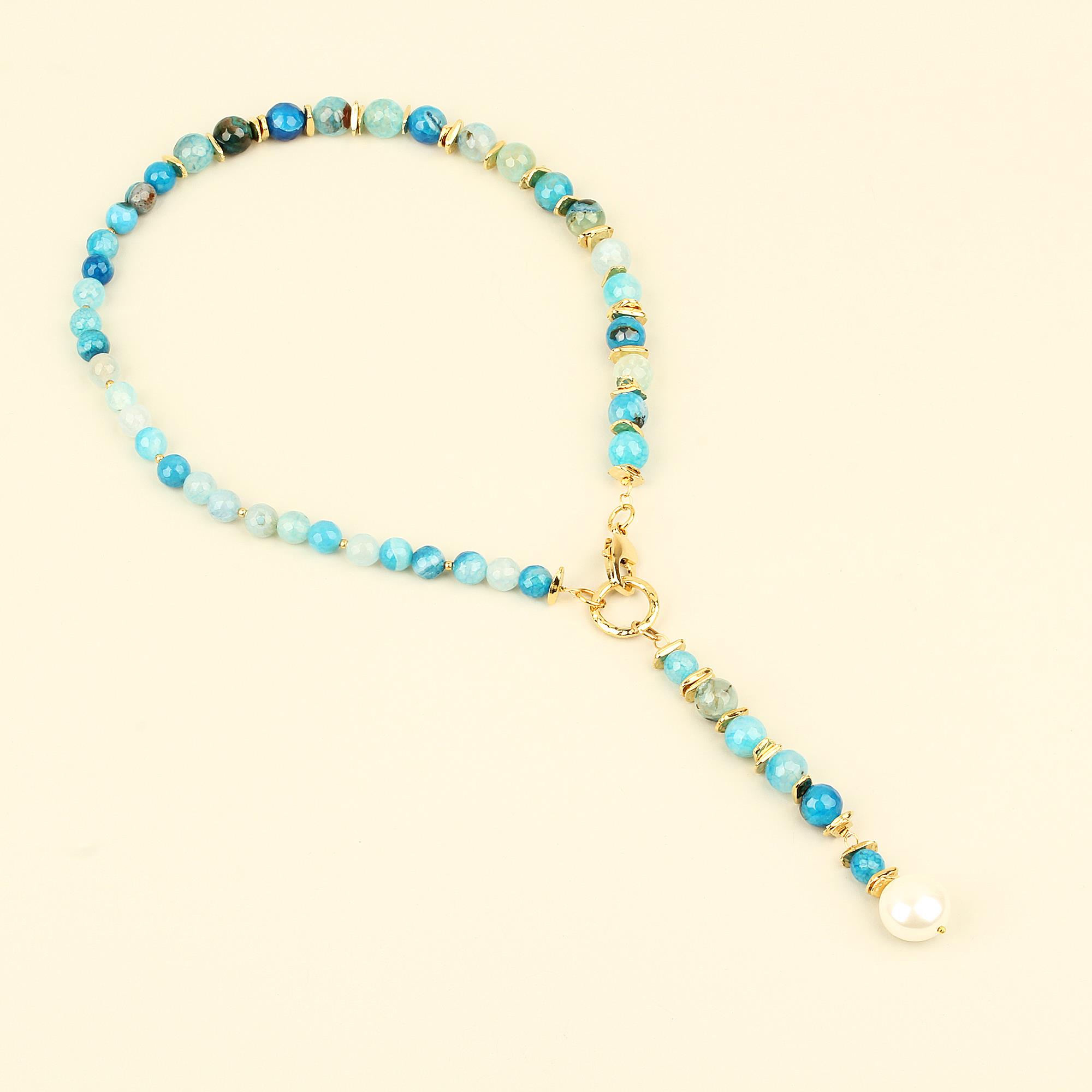 Blue Sky Natural Stones Mallorca Pearl Ending Necklace