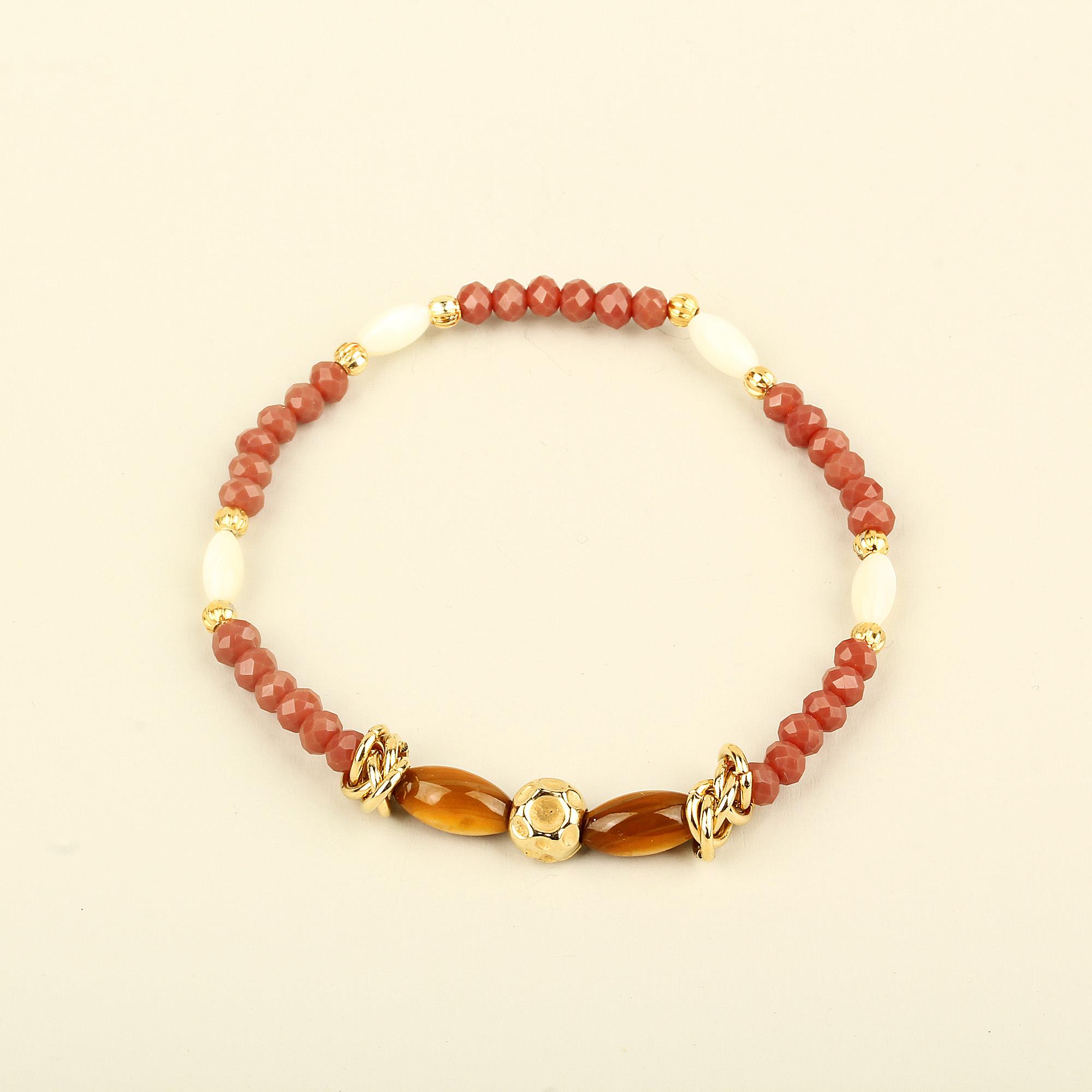 Brown Pearlescent  Elastic Bracelet