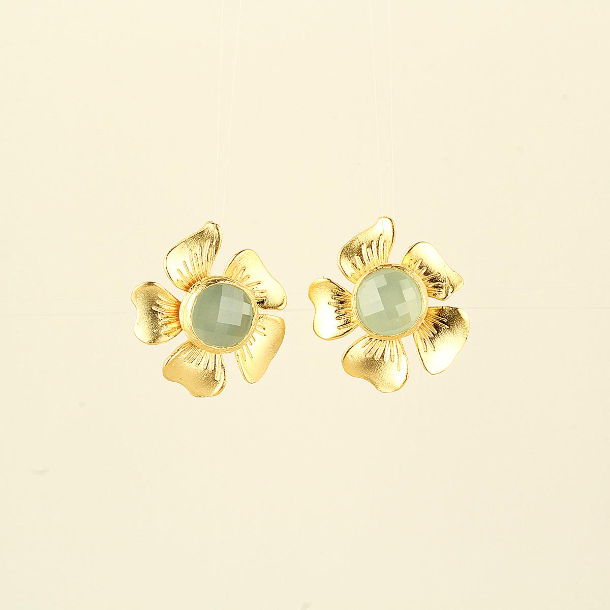 Daisy Mint Natural Stone Earring