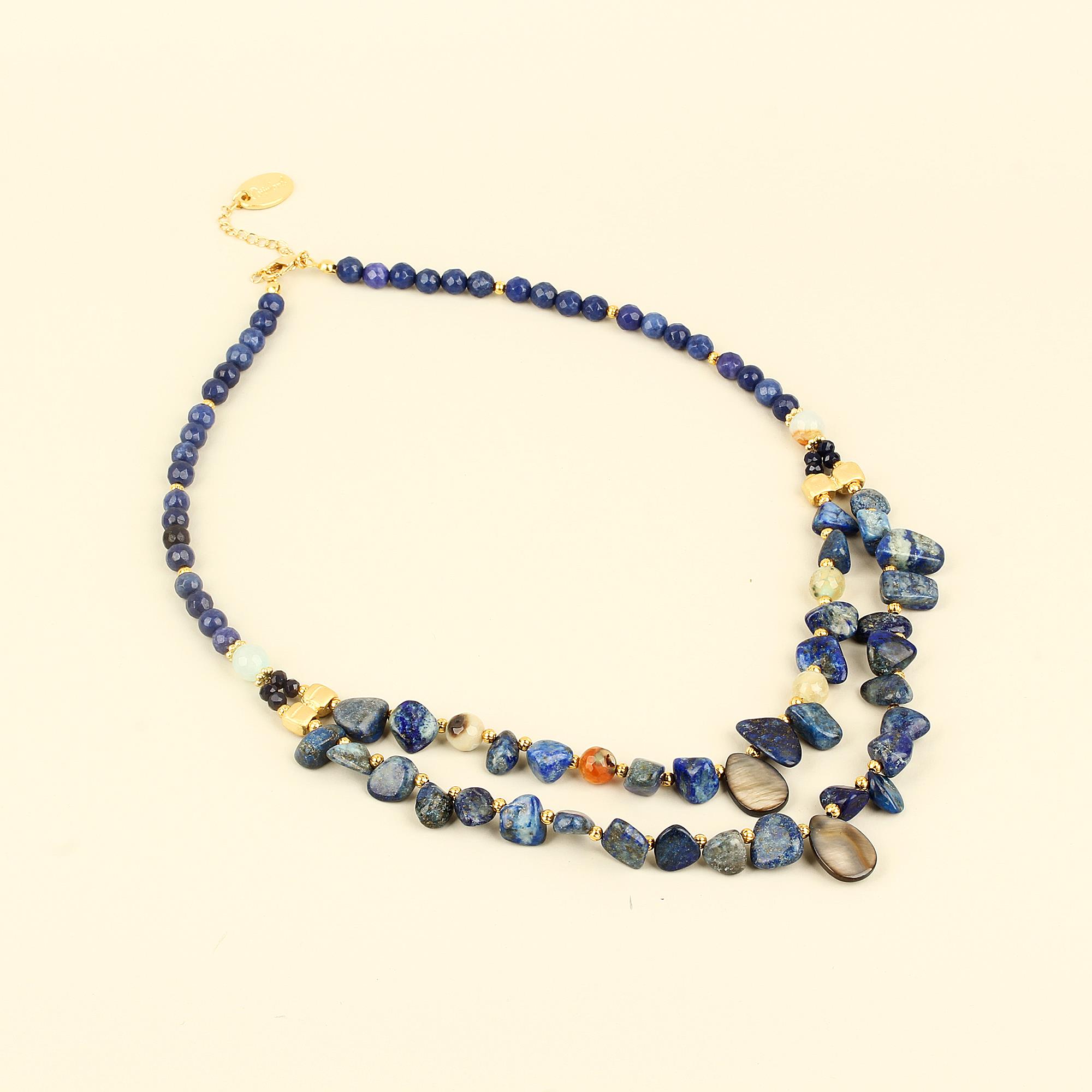 Double Layer Lapis Stone Necklace