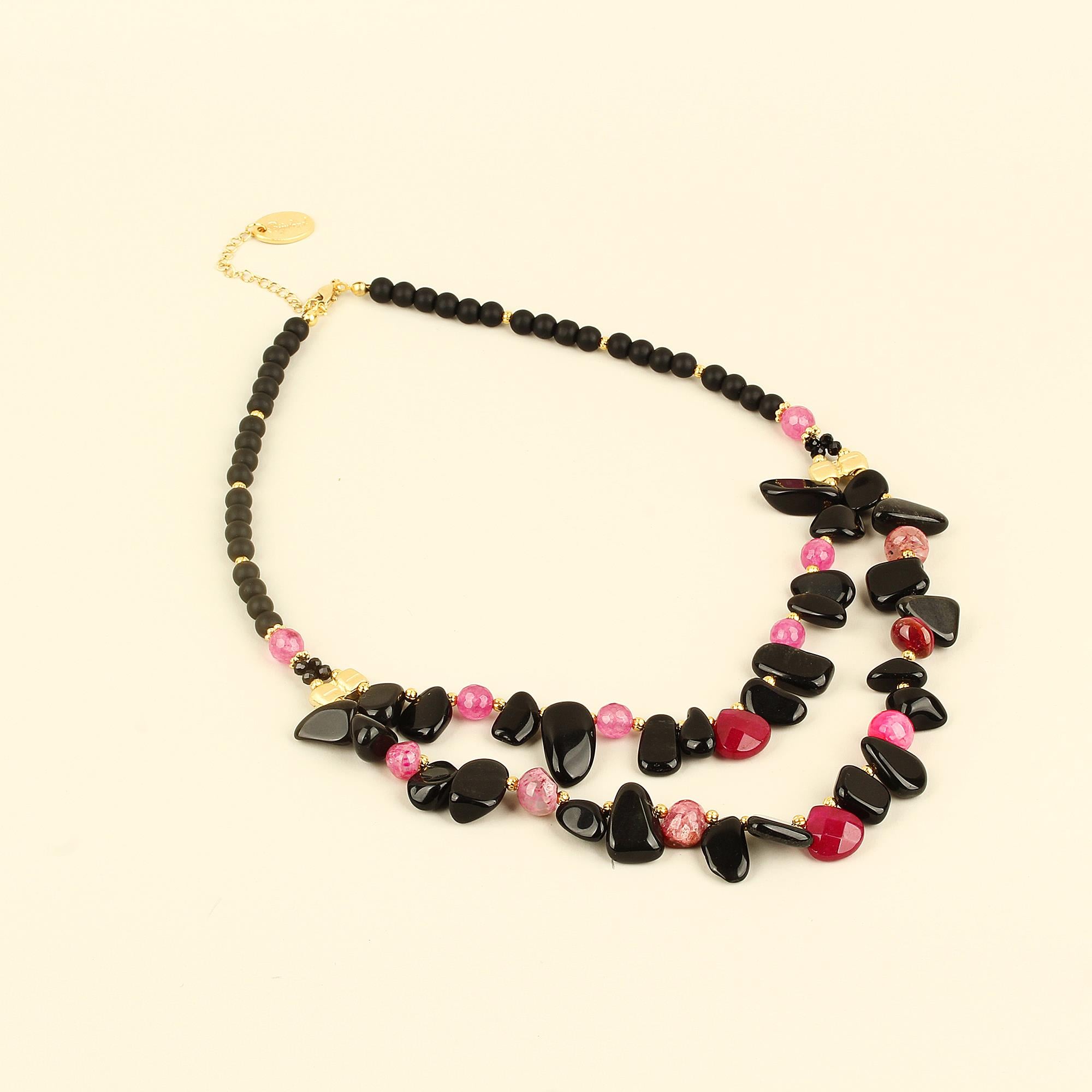 Double Layer Onyx Stone Necklace