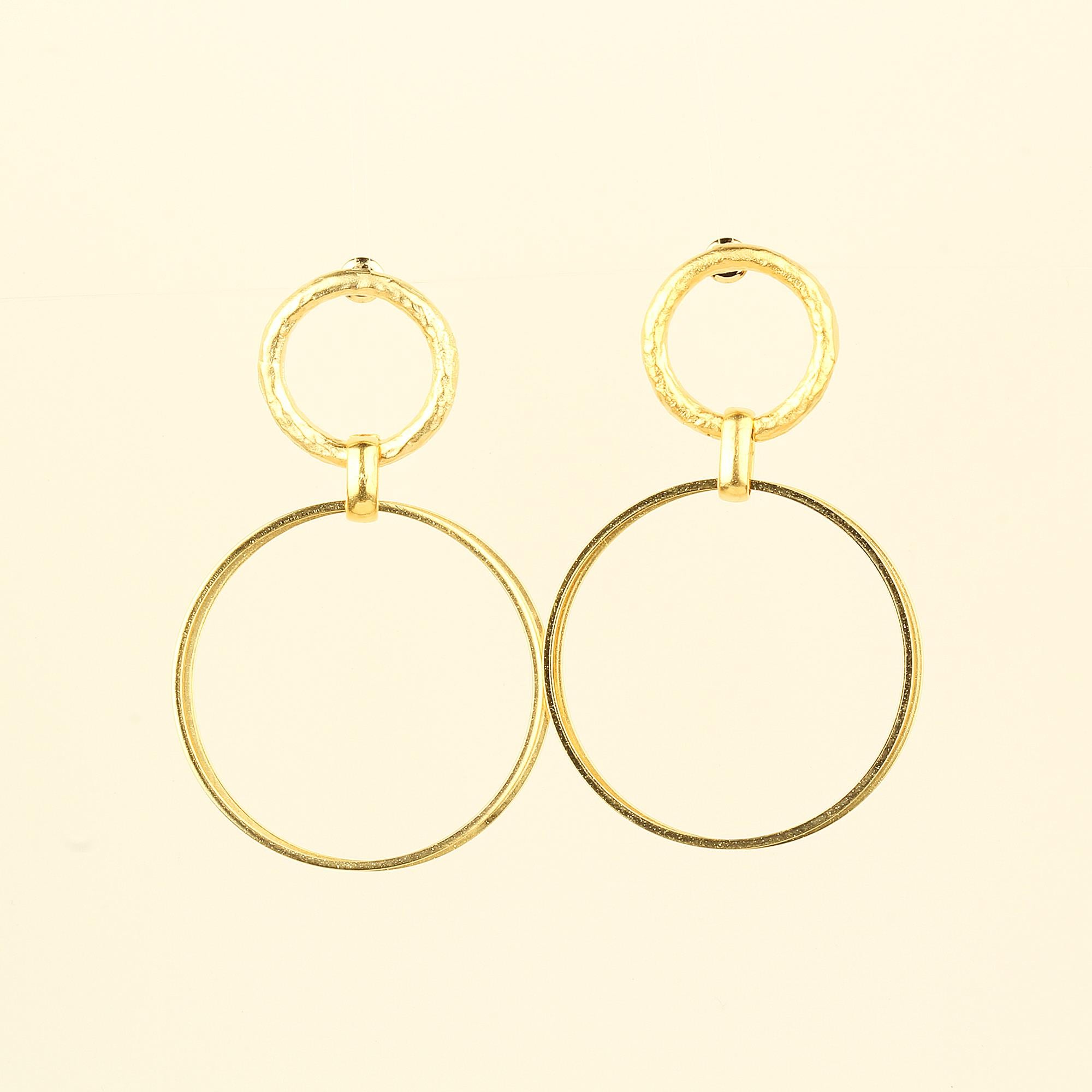 Double Thin Hoop Metal Earrings