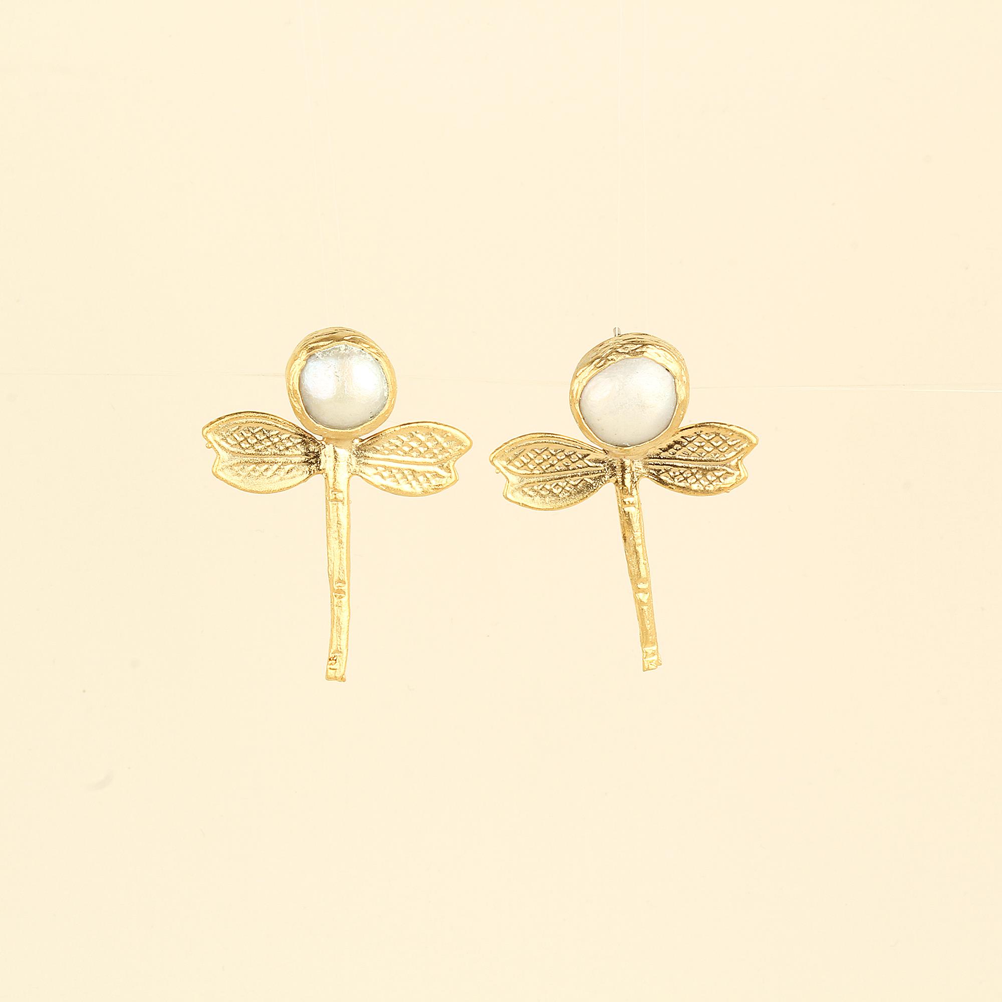Dragonfly Pearl Earrings