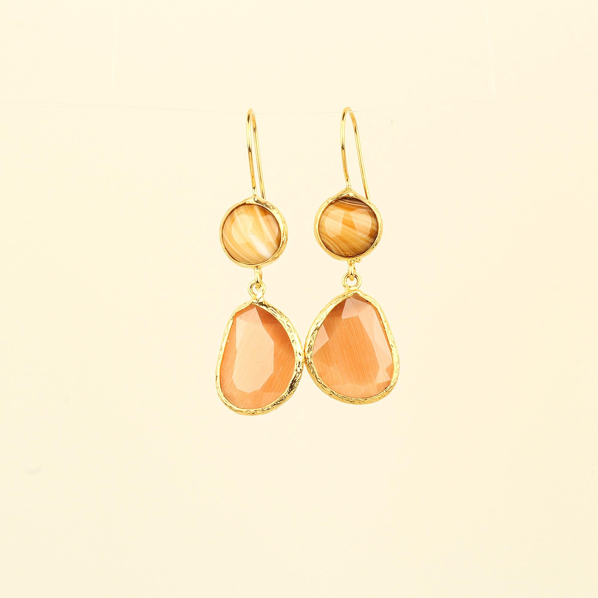 Duo Natural Stone Earrings
