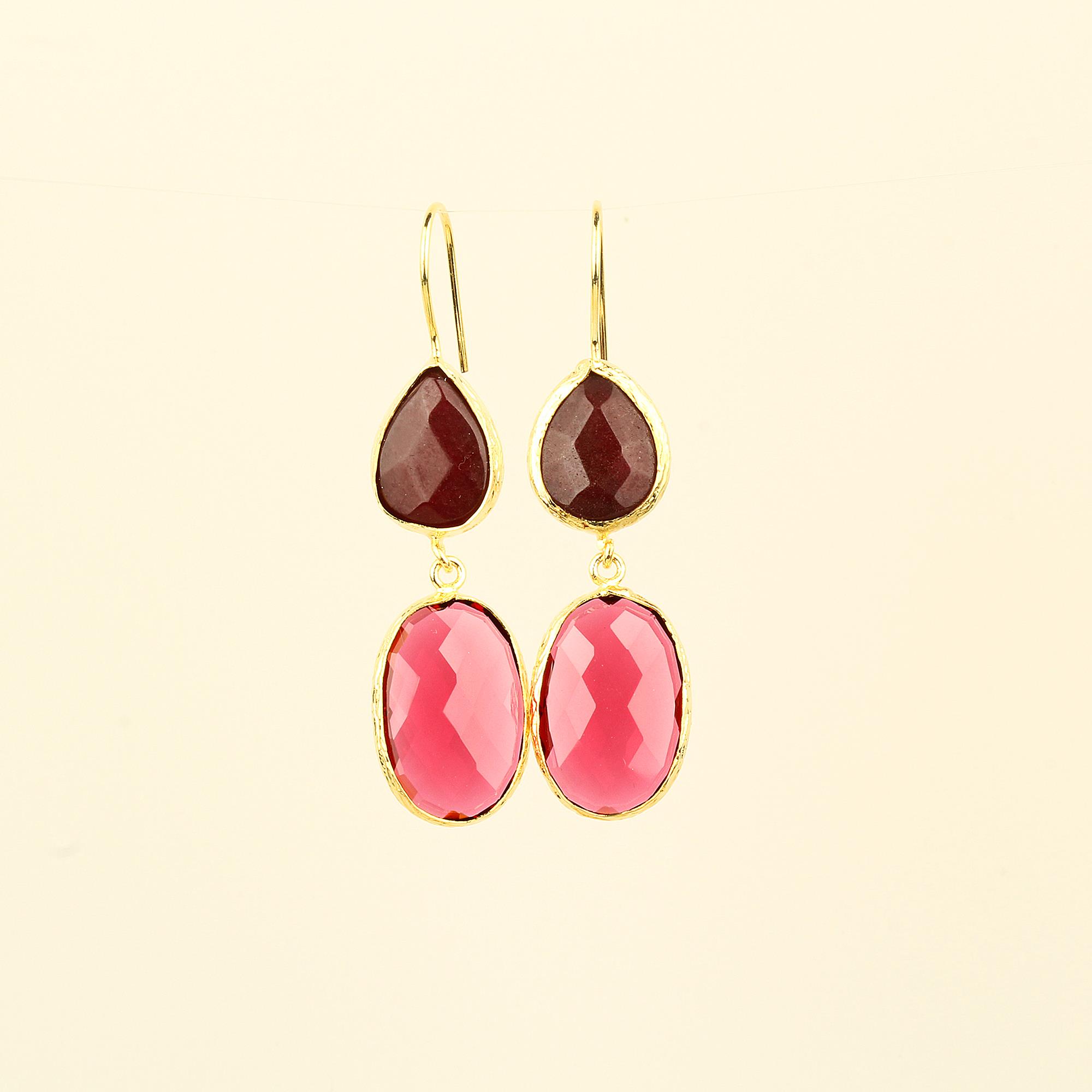 Duo Natural Stone Earrings